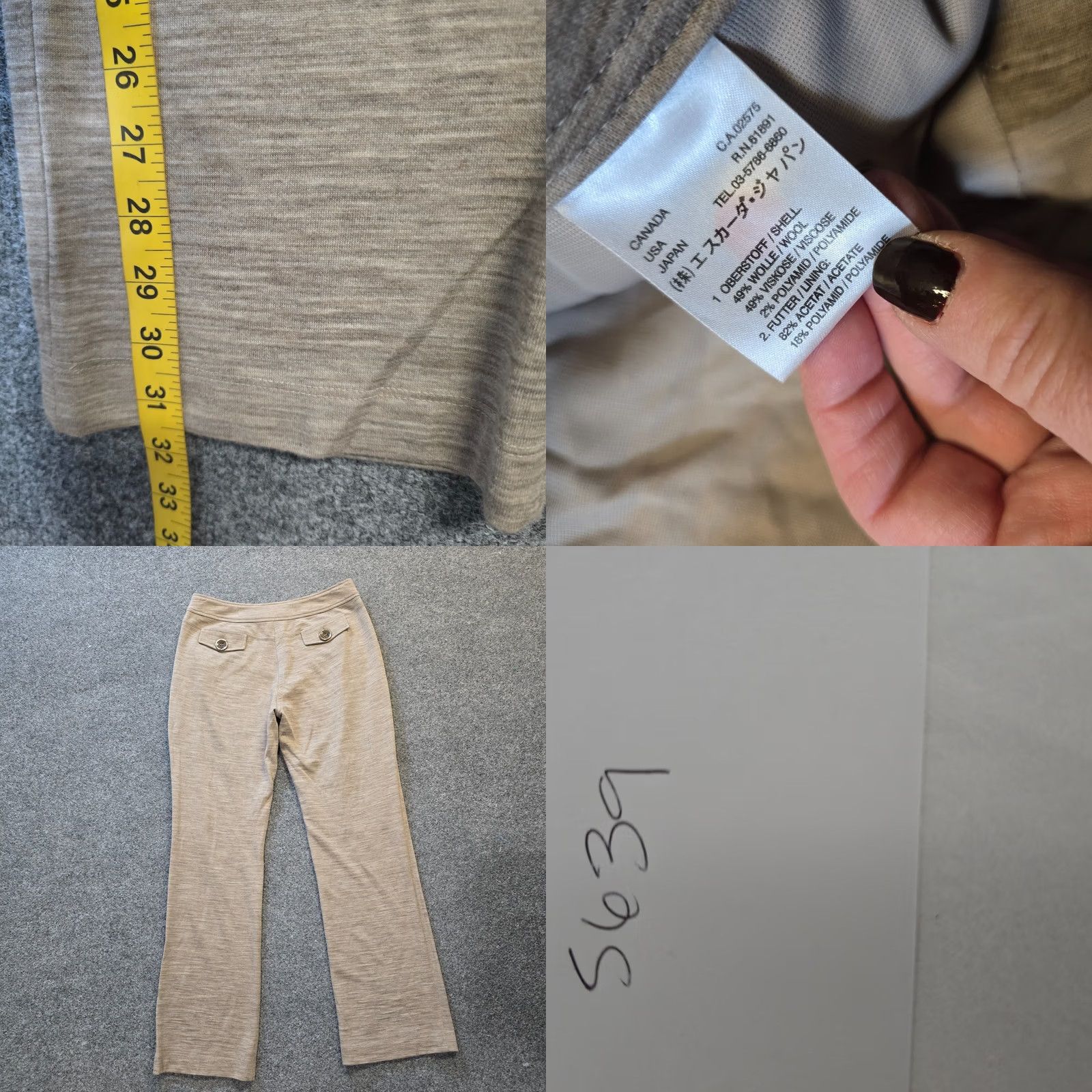 Escada VINTAGE Escada Sport Pants Women Size 38 Brown Tan Wool Knit Straight Leg Stretch Casual Size 26" / US 2 / IT 38 - 8 Thumbnail