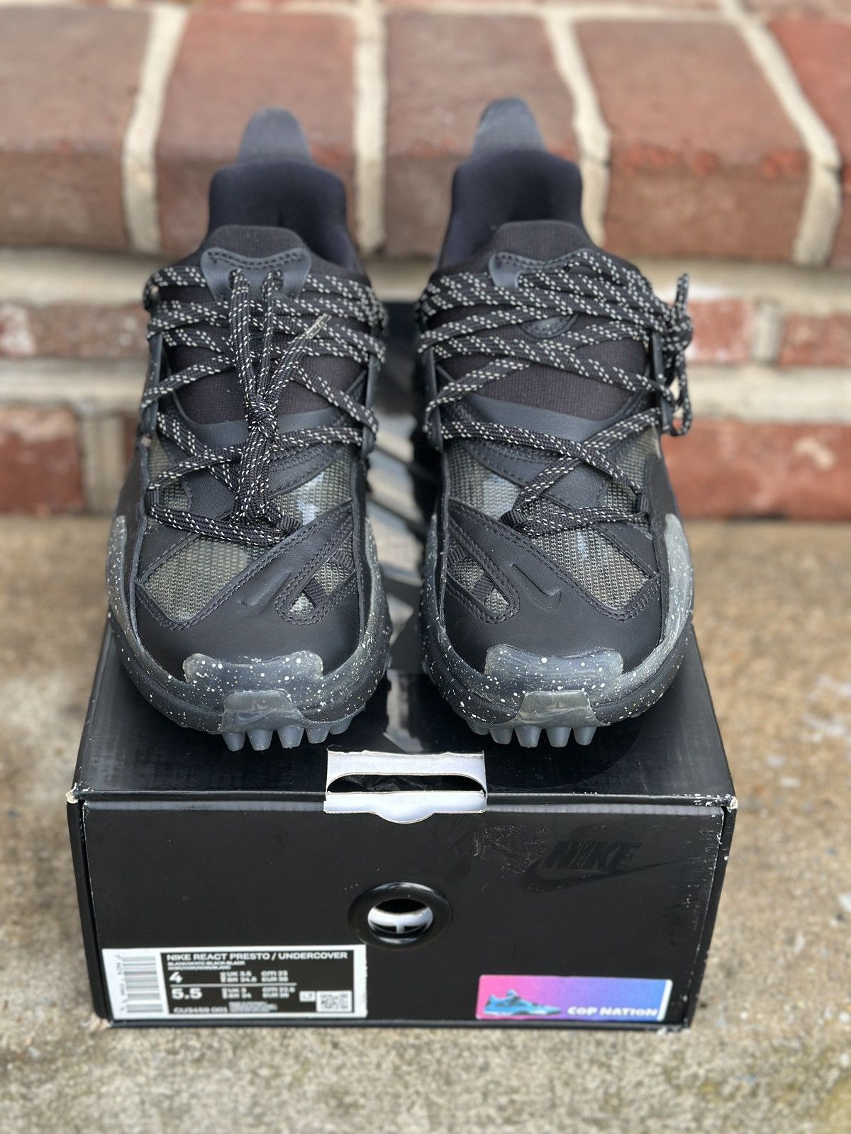 Nike × Undercover Nike x Undercover Nike React Presto Black 4M Size US 5 / EU 37 - 3 Thumbnail