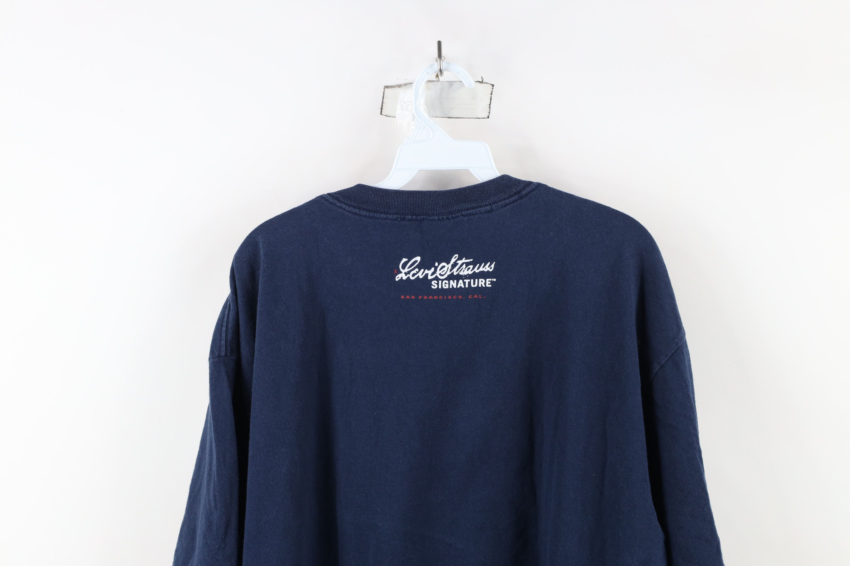 Levi's × Vintage Vintage Y2K Levis Script Short Sleeve T-Shirt Navy Blue Size US XL / EU 56 / 4 - 11 Thumbnail