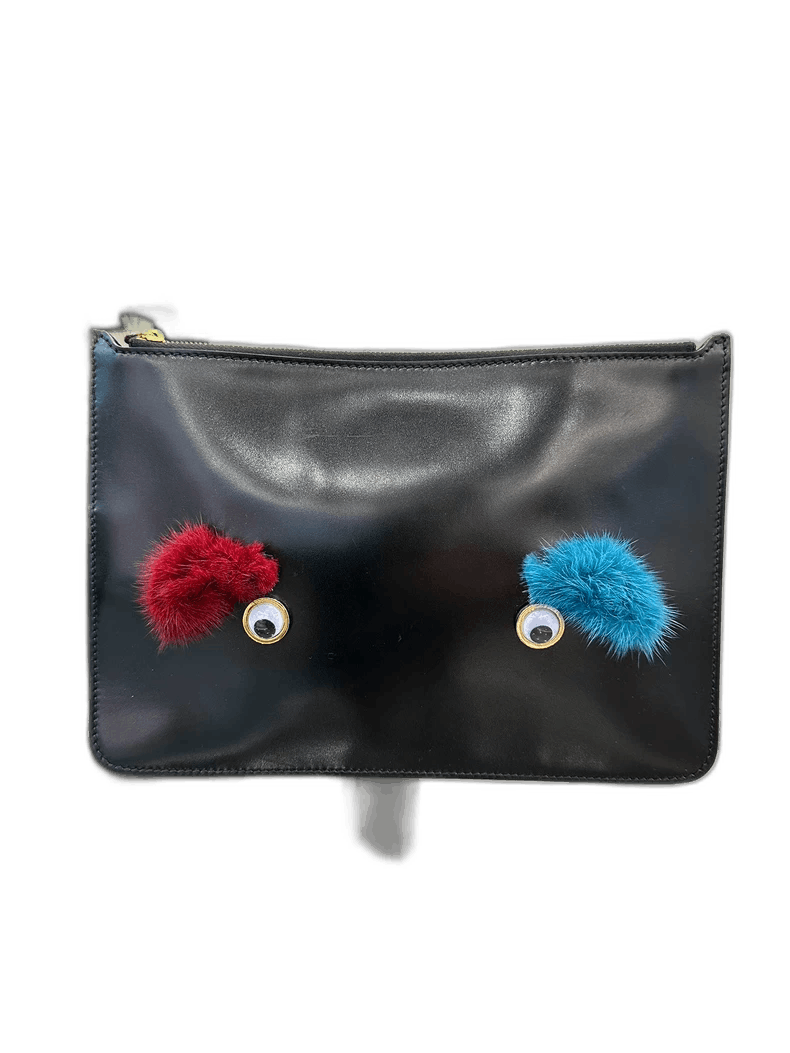 Sophie Hulme Sophie Hulme Red Blue Fur Black Bag Size ONE SIZE - 1 Thumbnail
