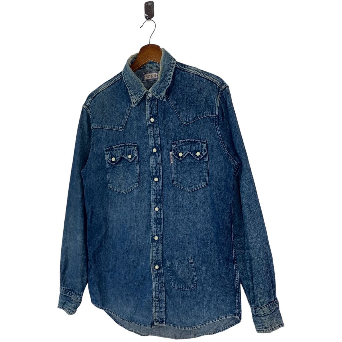 Blue Blue Japan × Indigo × Japanese Brand Vintage Blue Blue Japan Western Denim Snap Button Shirt Size US M / EU 48-50 / 2 - 2 Thumbnail