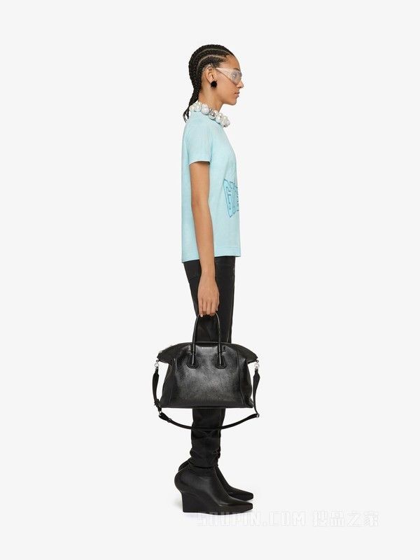 Givenchy Baby Blue Embroidered Multi Logo T-Shirt Size L / US 10 / IT 46 - 3 Thumbnail