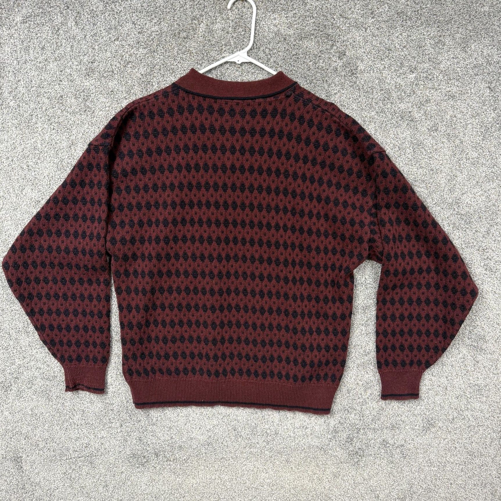 Geoffrey Beene VINTAGE Geoffrey Beene Sweater Mens L Red Argyle Dark Academia Italy Made Size US L / EU 52-54 / 3 - 7 Thumbnail