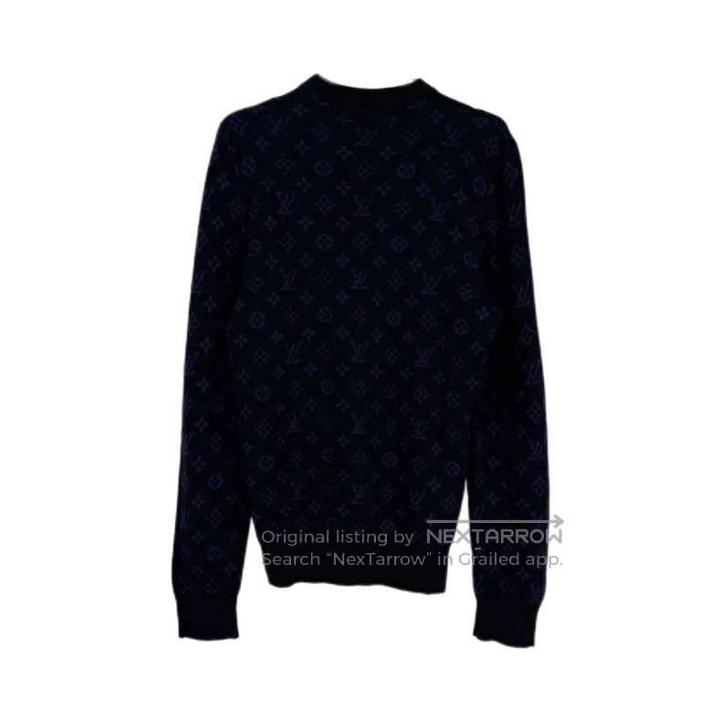 Louis Vuitton Louis Vuitton size 4l Dark Blue Back Full Logo Cashmere Swe Size US M / EU 48-50 / 2 - 2 Thumbnail