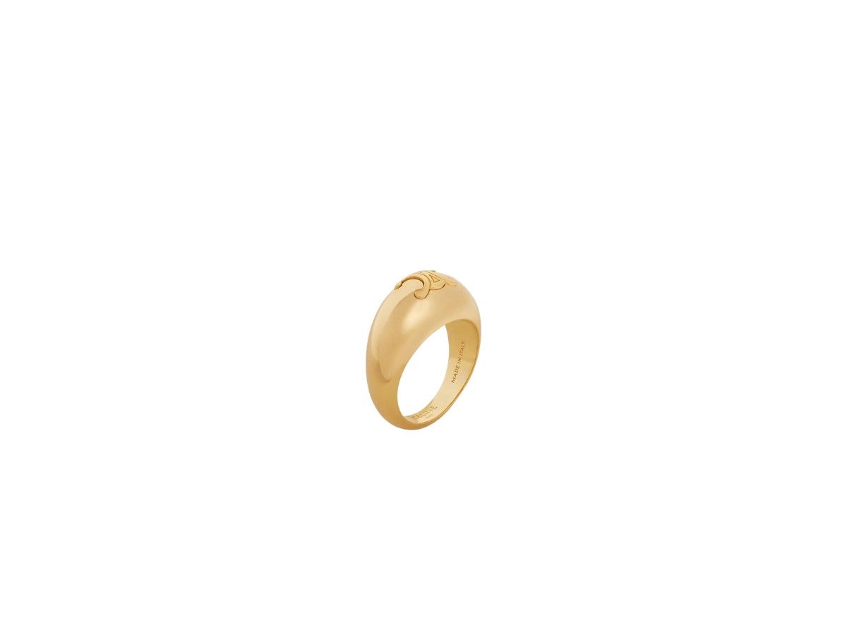 Celine o1loc1c0226 Size :OS/Triomphe Bold Ring In Brass in Golden Size ONE SIZE - 2 Thumbnail