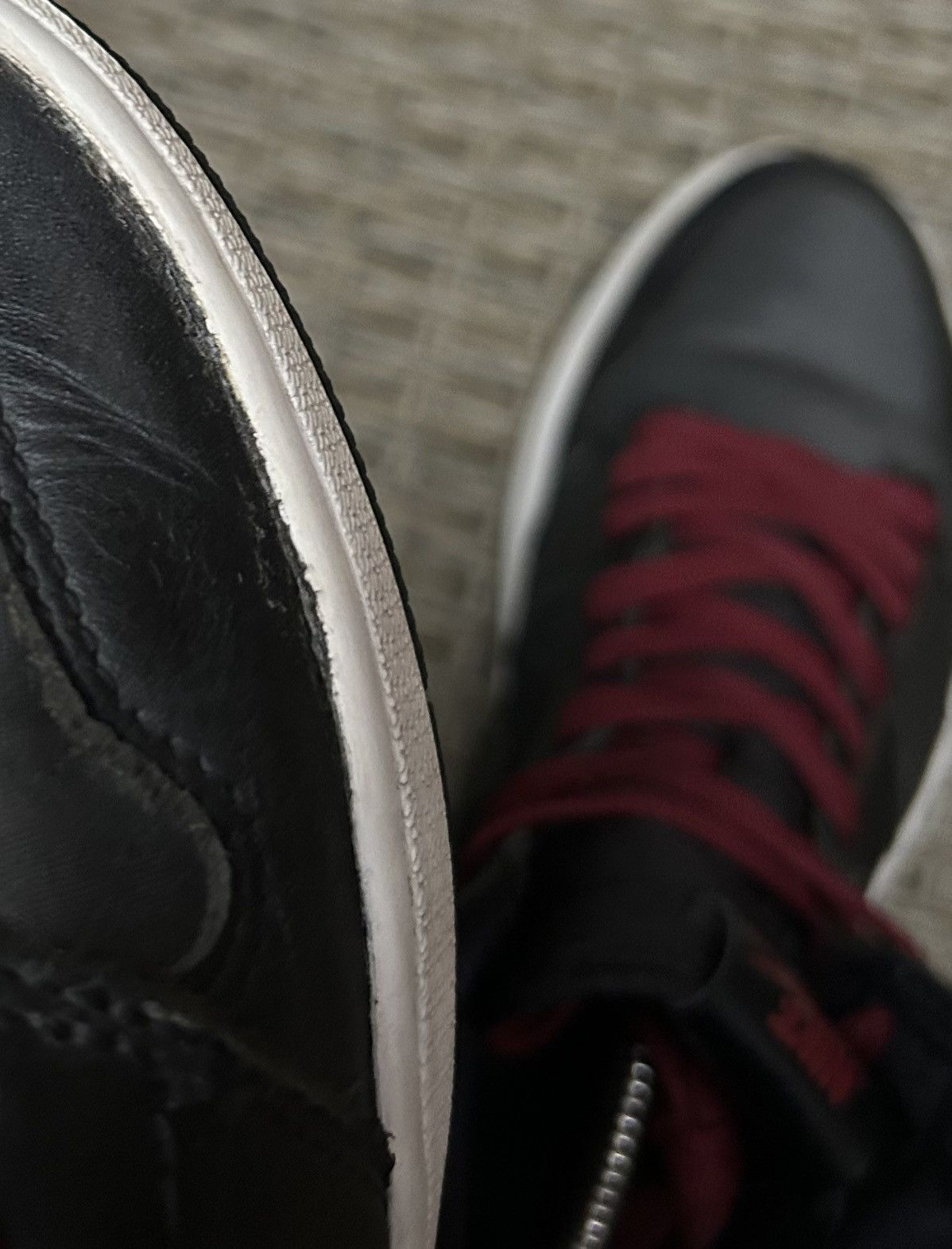 Jordan Brand × Nike Jordan 1 Retro High Black Satin Gym Red 555088-060 Size US 7 / EU 40 - 10 Thumbnail