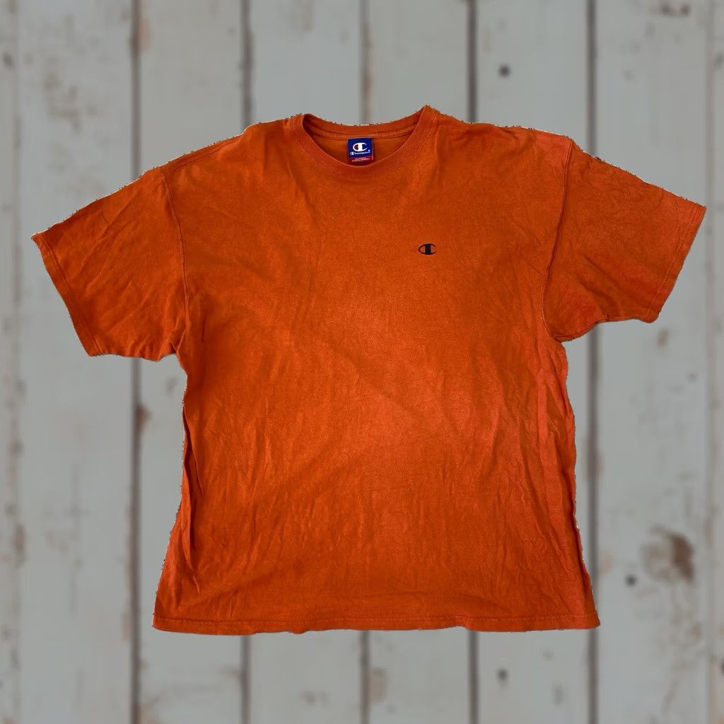 Champion VINTAGE Champion T-Shirt Mounted Collar Cotton Orange XL Men Slim Regular Crew Neck Short Sleeve Classic Shirt Size US XL / EU 56 / 4 - 1 Thumbnail