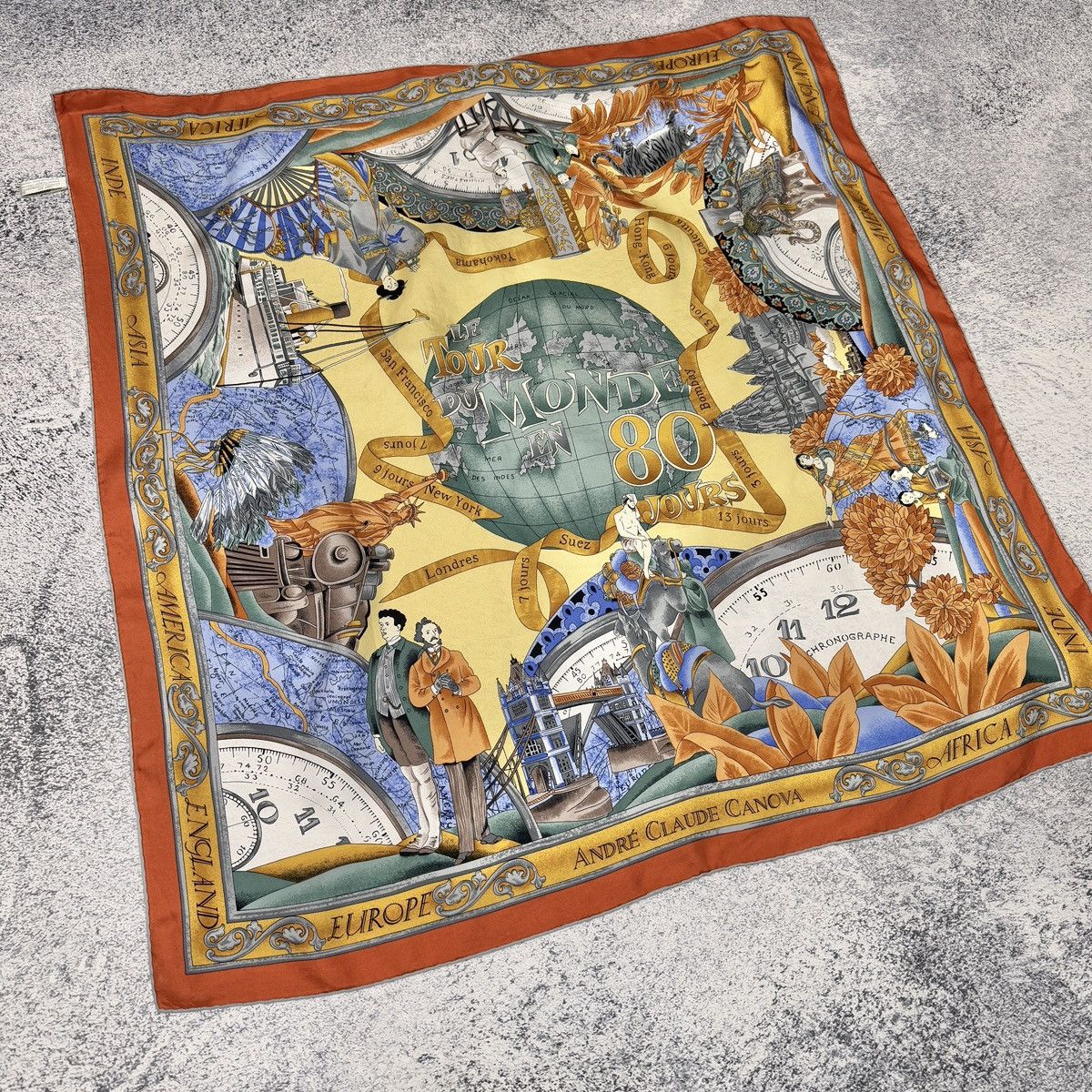 Vintage Vintage Andre Claude Canova France Silk Scarf Size ONE SIZE - 2 Thumbnail