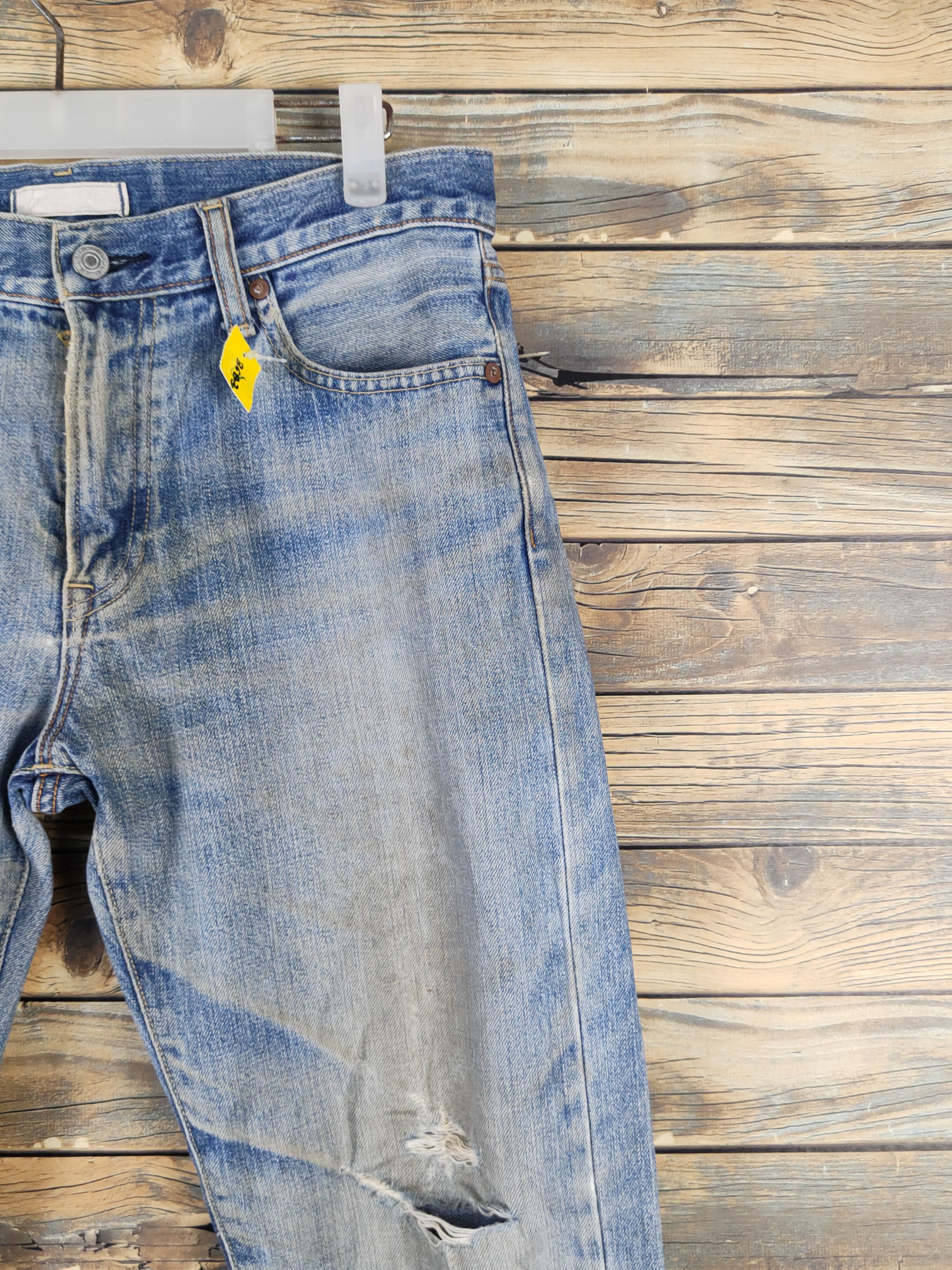 Japanese Brand Uniqlo Blue Distressed Ripped denim Jeans #W1710 Size US 30 / EU 46 - 5 Thumbnail