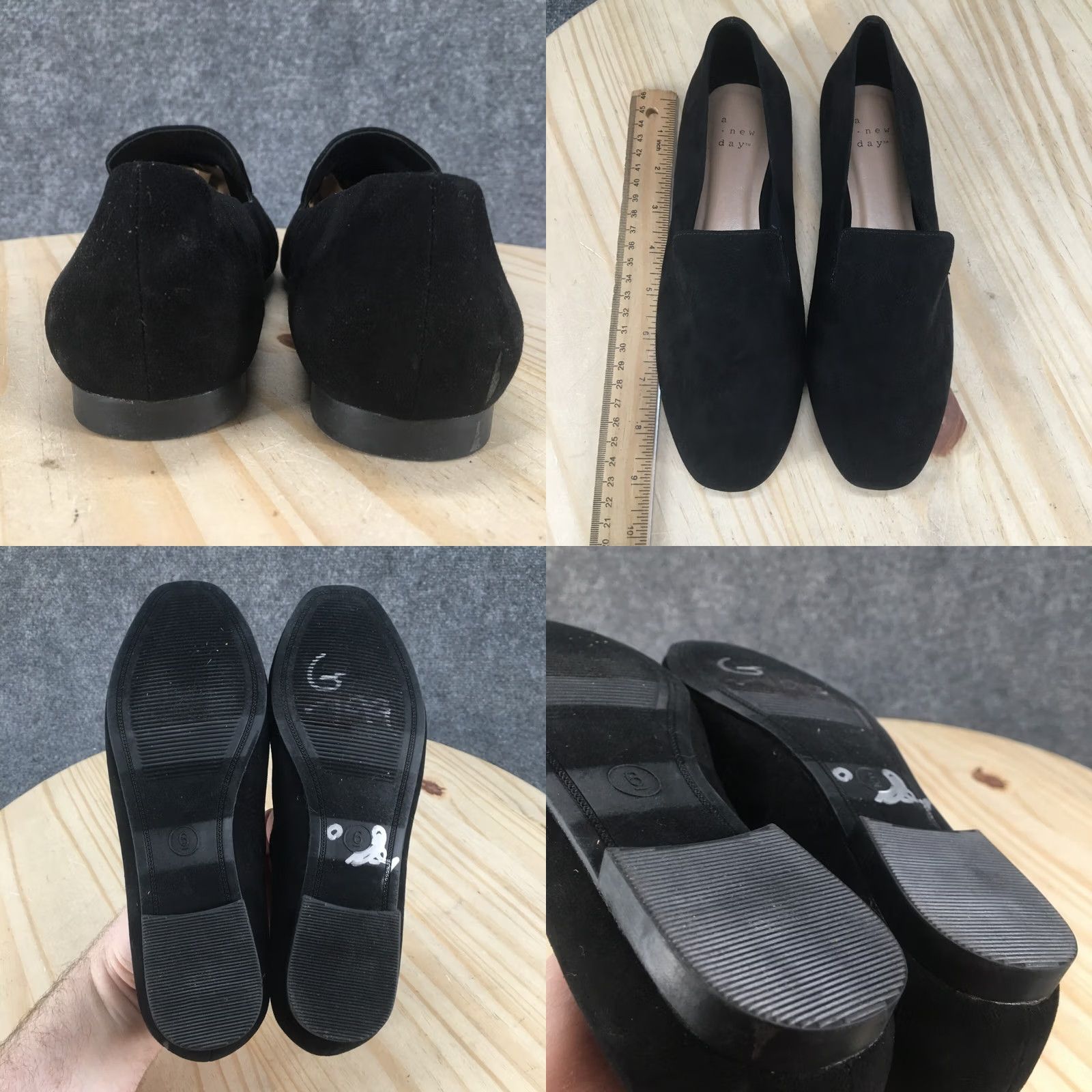 Vintage A New Day Shoes Womens 6 Loafers Black Slip On Comfort Casual Low Top Round Toe Size M / US 6-8 / IT 42-44 - 8 Thumbnail