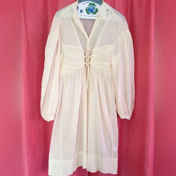 Antik Batik Antik Batik Lary Laced Up Ruffle Trimmed Cotton Voile Dress Size XS / US 0-2 / IT 36-38 - 1 Thumbnail