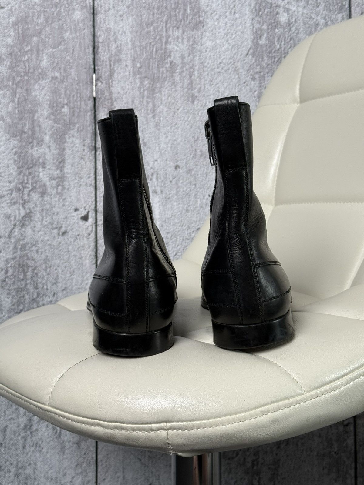 Dior × Hedi Slimane Dior Homme AW 2007 HEDI SLIMANE Era Zip-Up Leather Boots Size US 8.5 / EU 41-42 - 15 Thumbnail
