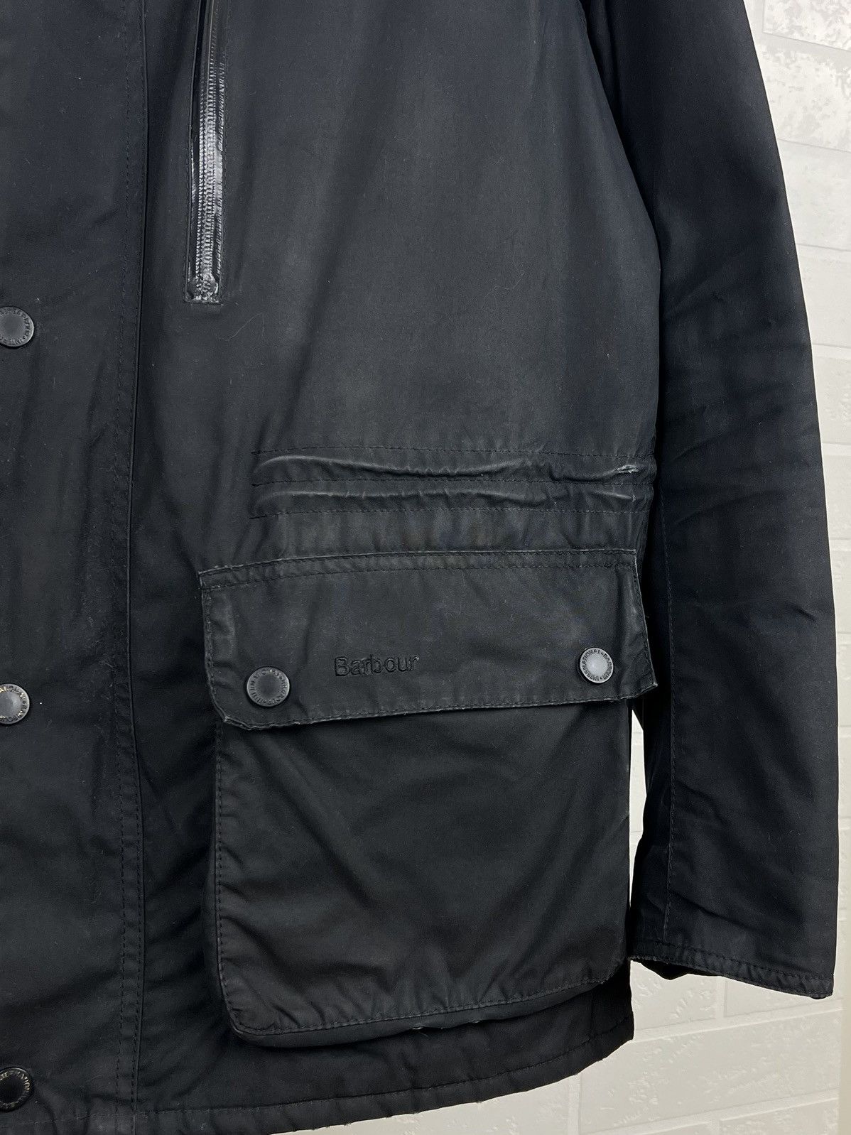 Barbour BARBOUR INTERNATIONAL Wax Jacket STRUTS Hand Logo Black Mens Size US XL / EU 56 / 4 - 9 Thumbnail
