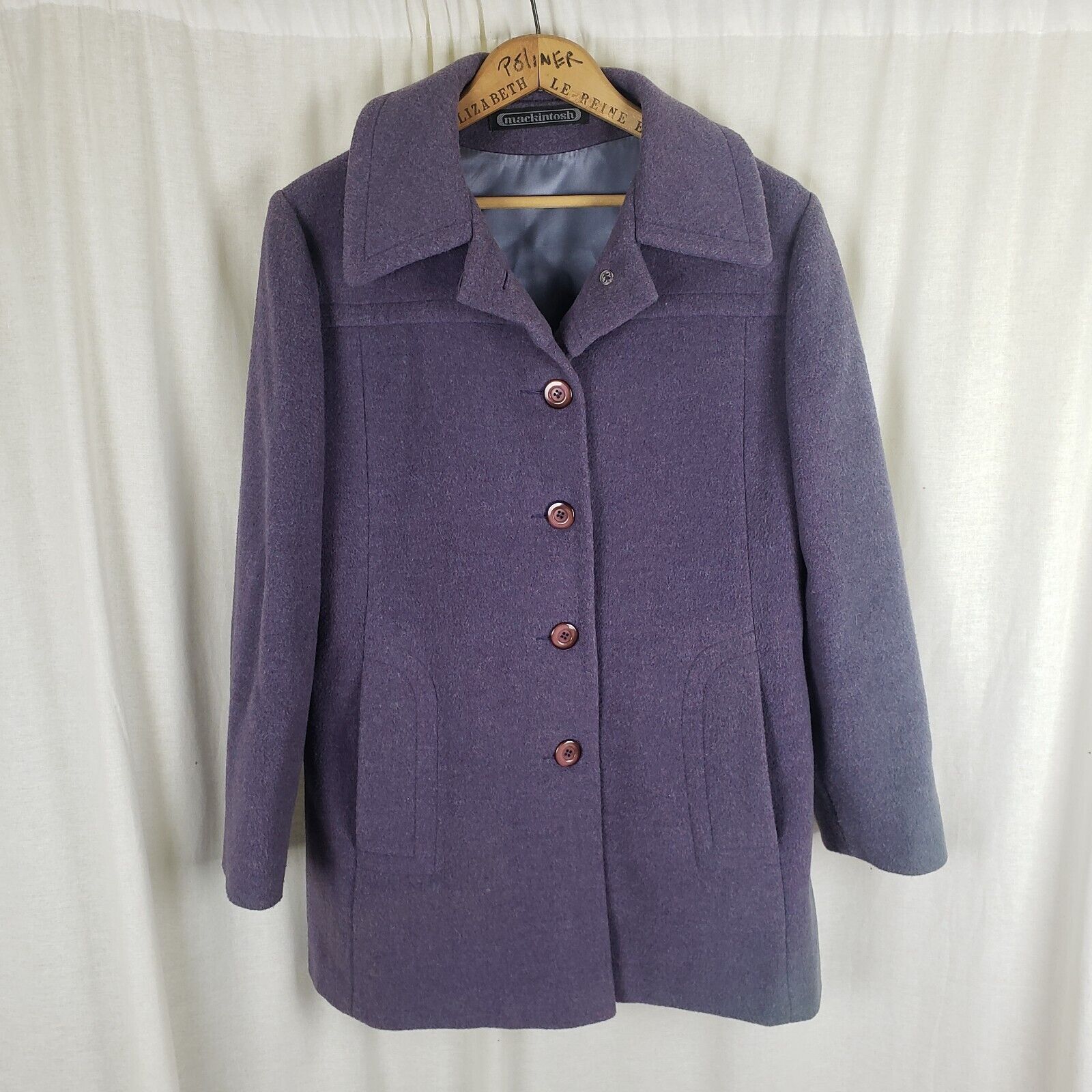 Mackintosh Vtg Mackintosh Lilac 90s Wool Peacoat Coat Jacket 10 USA Size M / US 6-8 / IT 42-44 - 1 Thumbnail