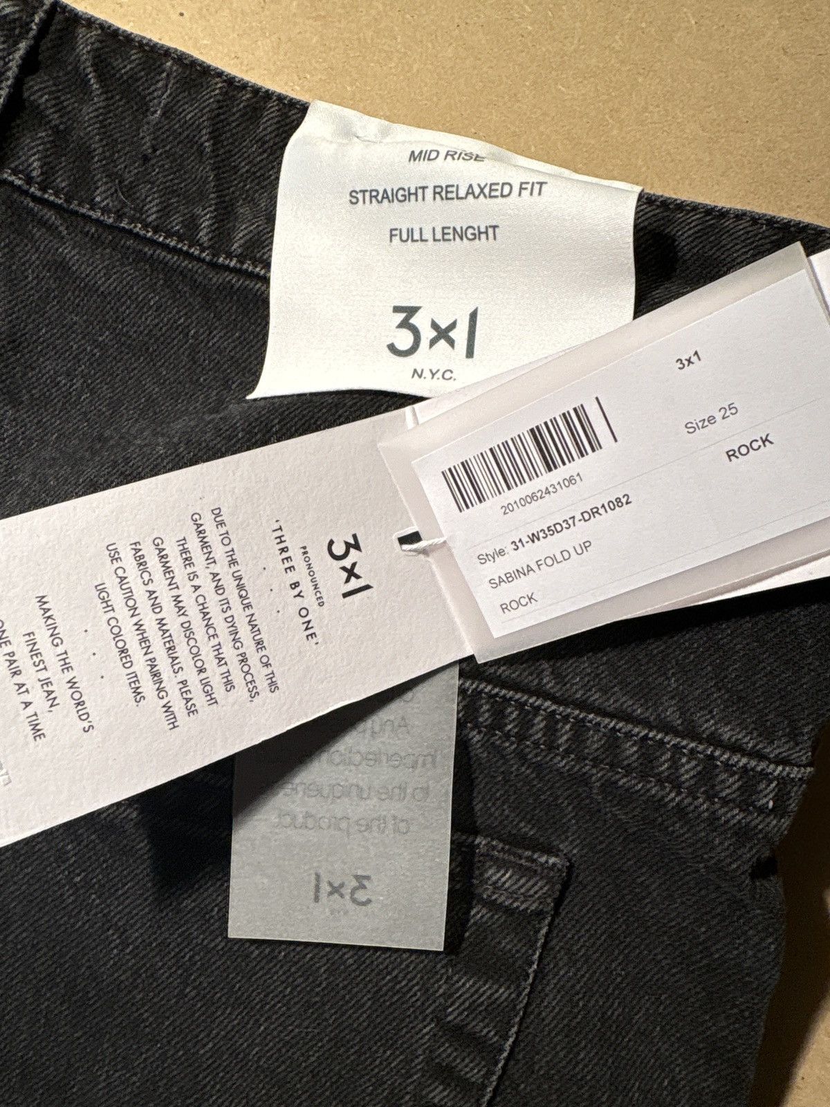 3x1 3x1 Sabina Fold Up black Denim with tagging errors Size 31" - 5 Thumbnail