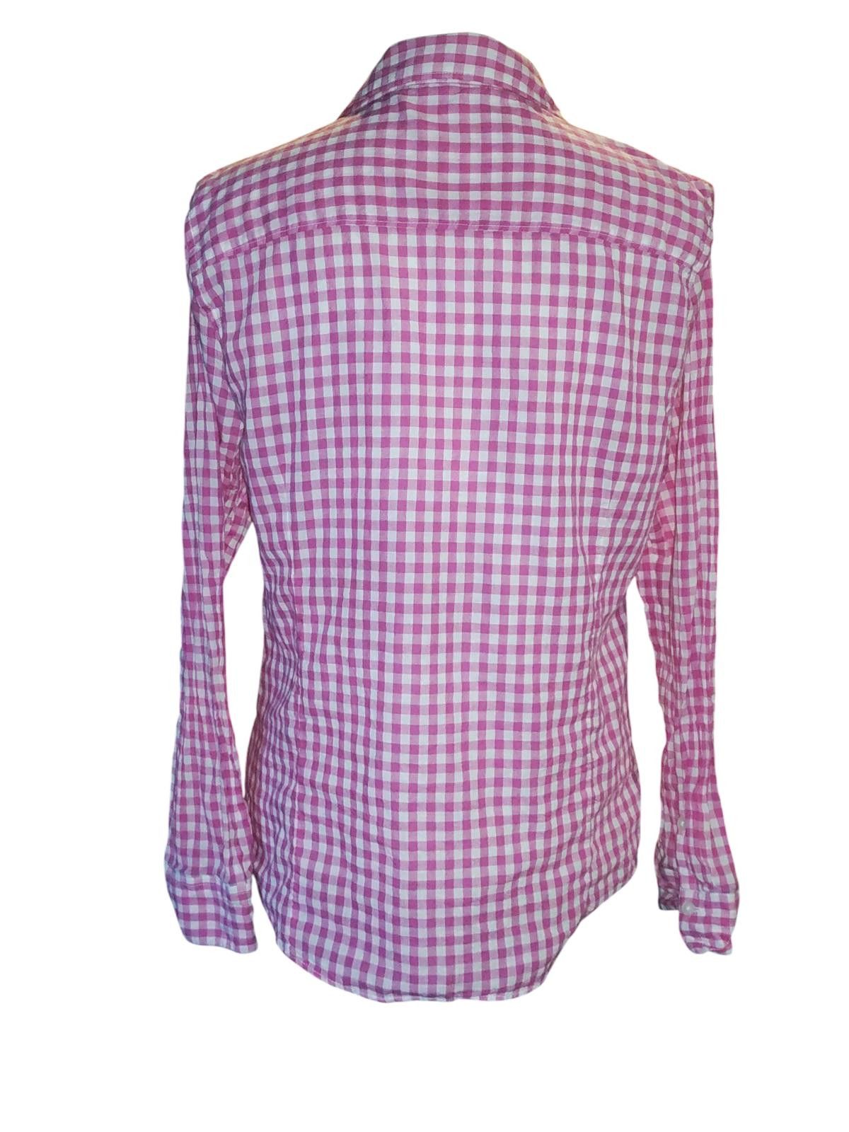 Designer Crown & Ivy Women's Pink and White Gingham Button-Down Shirt Size L / US 10 / IT 46 - 5 Thumbnail