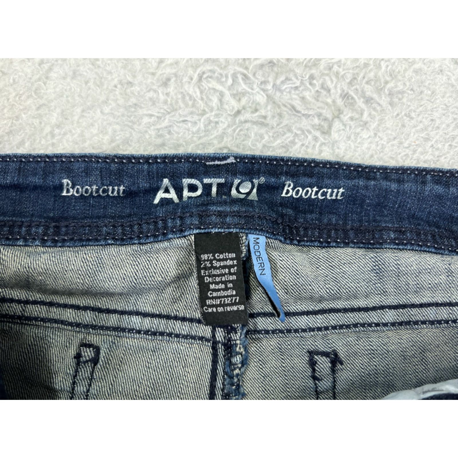 Apt. 9 Apt. 9 Jeans Womens 10 Blue Denim Bootcut Embellished Cotton Blend Stretch Pants-? Size 32" / US 10 / IT 46 - 6 Thumbnail