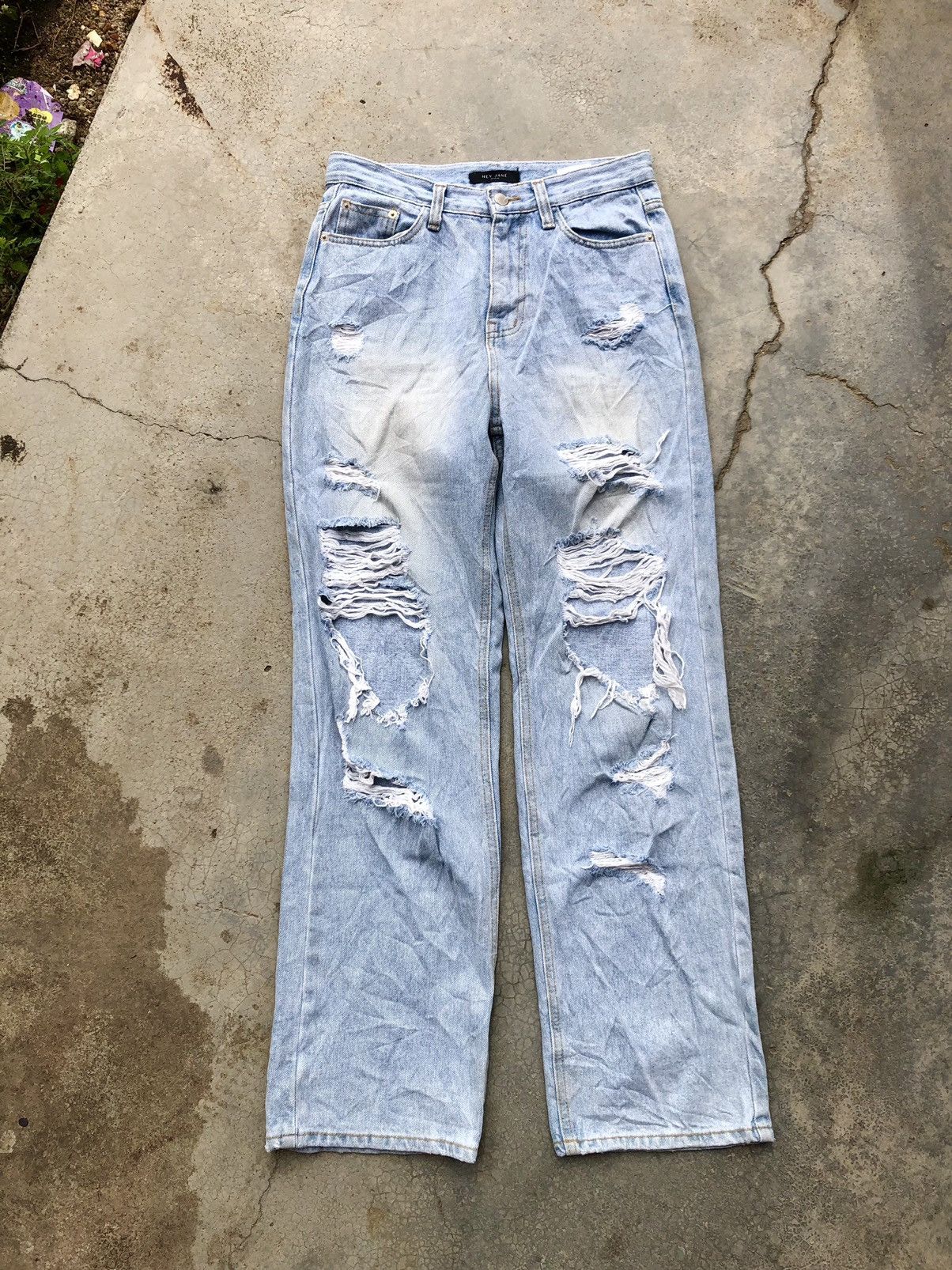 Hypebeast BAGGY RIPPED HEY JANE DISTRESSED DENIM Size US 29 - 1 Thumbnail