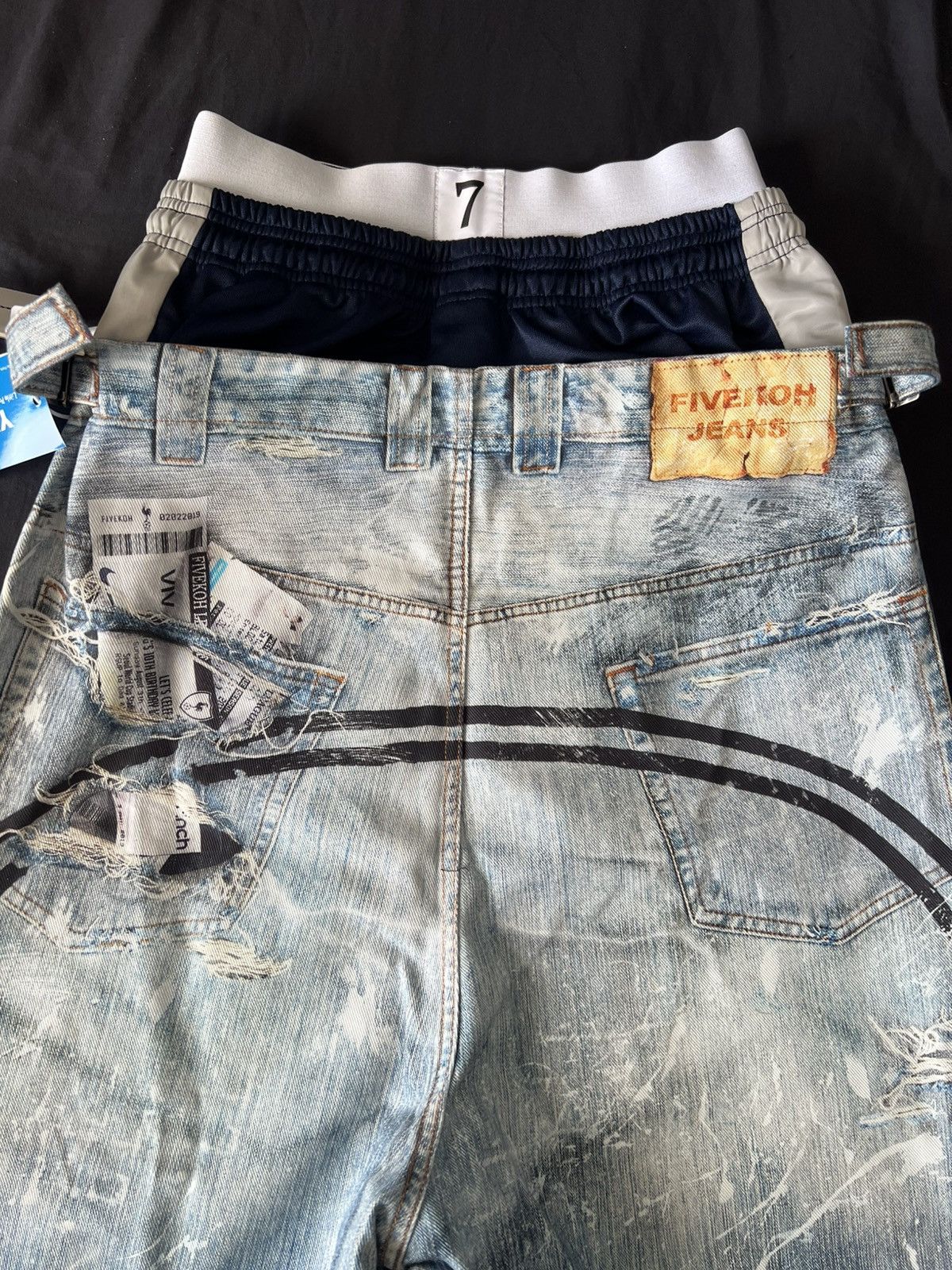 Other Fivekoh S-King Loose Fit Layered Jeans Size US 30 / EU 46 - 4 Thumbnail