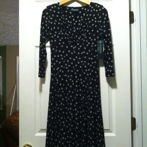 Ralph Lauren RALPH LAUREN WOMEN'S NEW BLACK 95%POLYESTER DRESS SIZE: 2 Size XS / US 0-2 / IT 36-38 - 2 Thumbnail