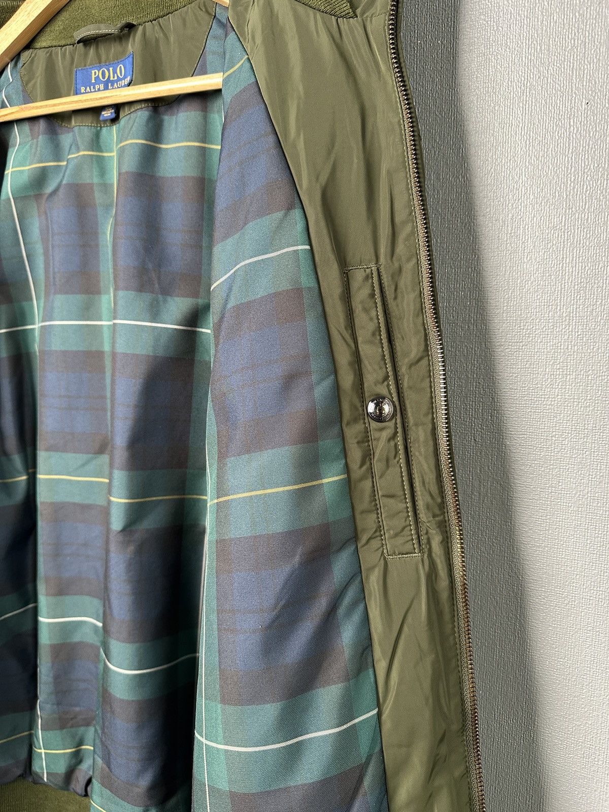 Polo Ralph Lauren POLO RALPH LAUREN Khaki Green Bomber Jacket Tartan Lined XL Size US XL / EU 56 / 4 - 11 Thumbnail