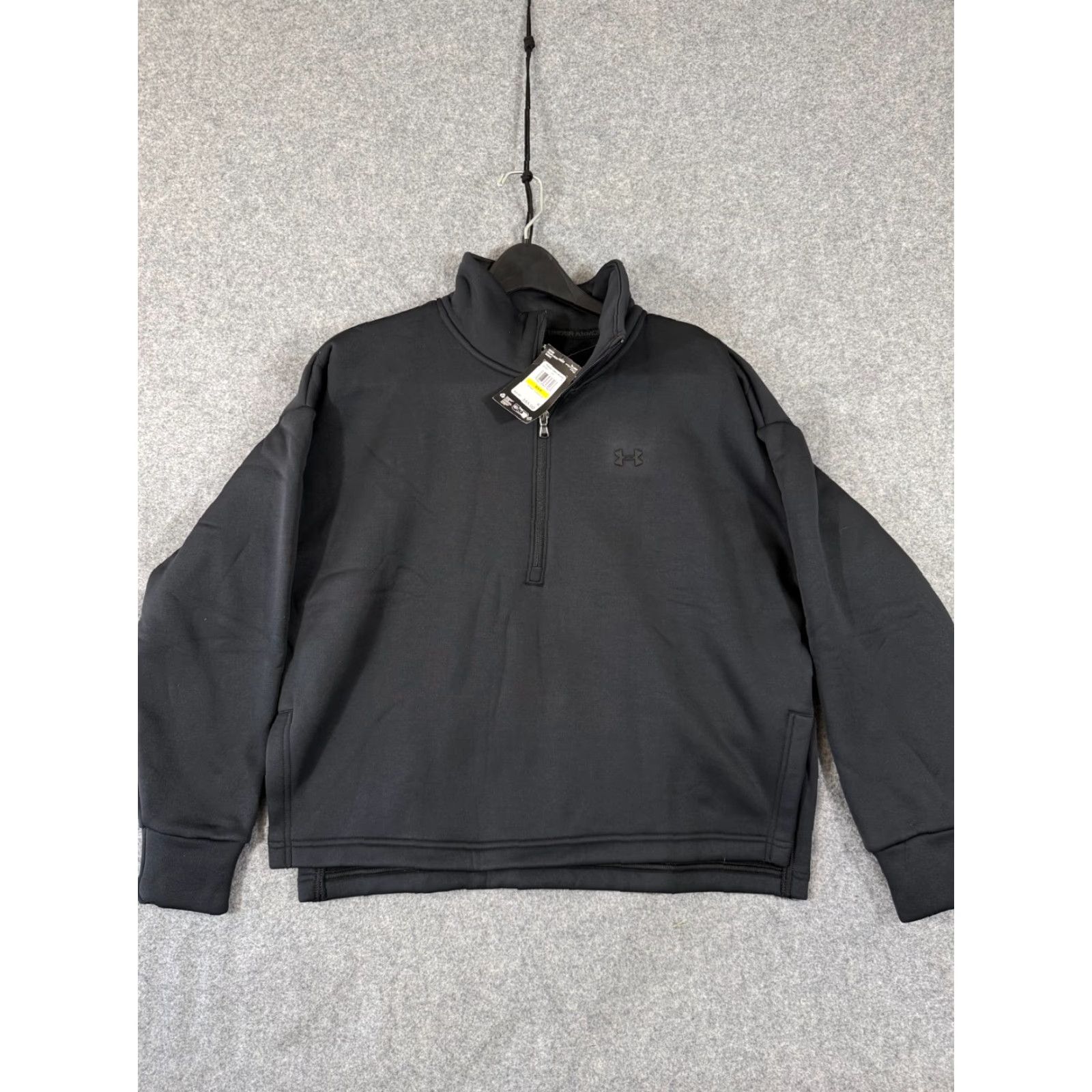 Under Armour Under Armour Fleece Jacket Womens M Black Half-Zip Pullover Loose Mock Neck NWT Size M / US 6-8 / IT 42-44 - 3 Thumbnail