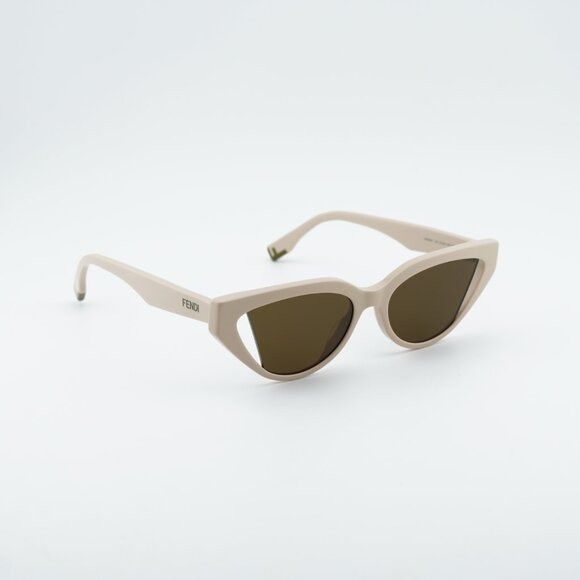 Fendi Fendi FE40009I 57J Sunglasses Shiny Brown Cat Eye Frame Size ONE SIZE - 4 Thumbnail