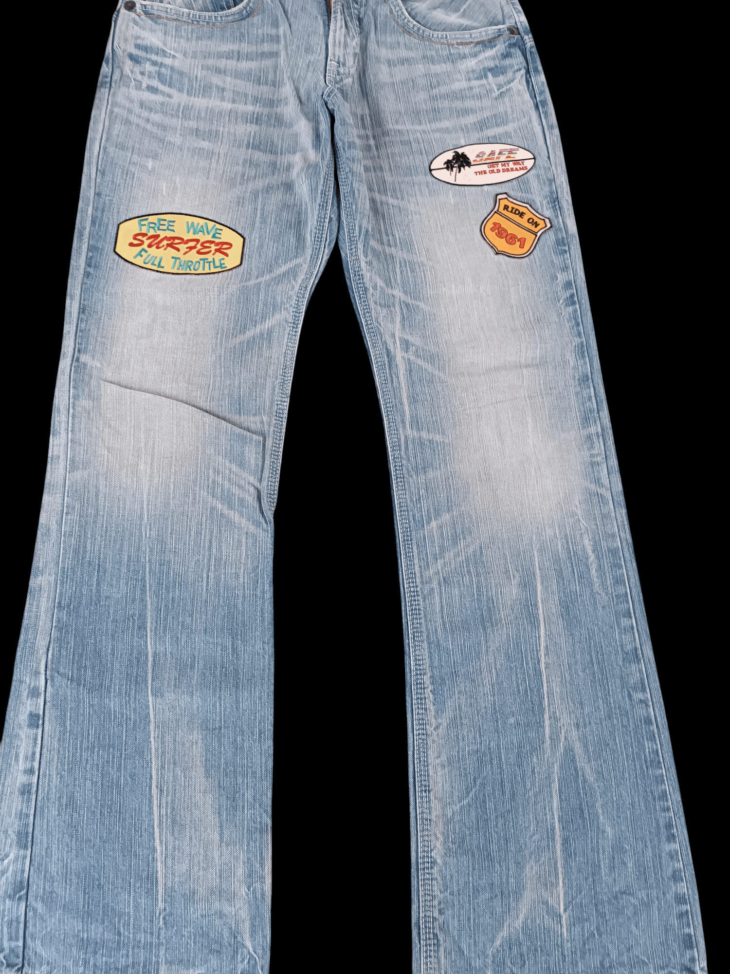 Edwin FLARE EDWIN XVS WHISKERS FADED & RUSTY BUCKLE BACK DENIM Size US 31 - 3 Thumbnail