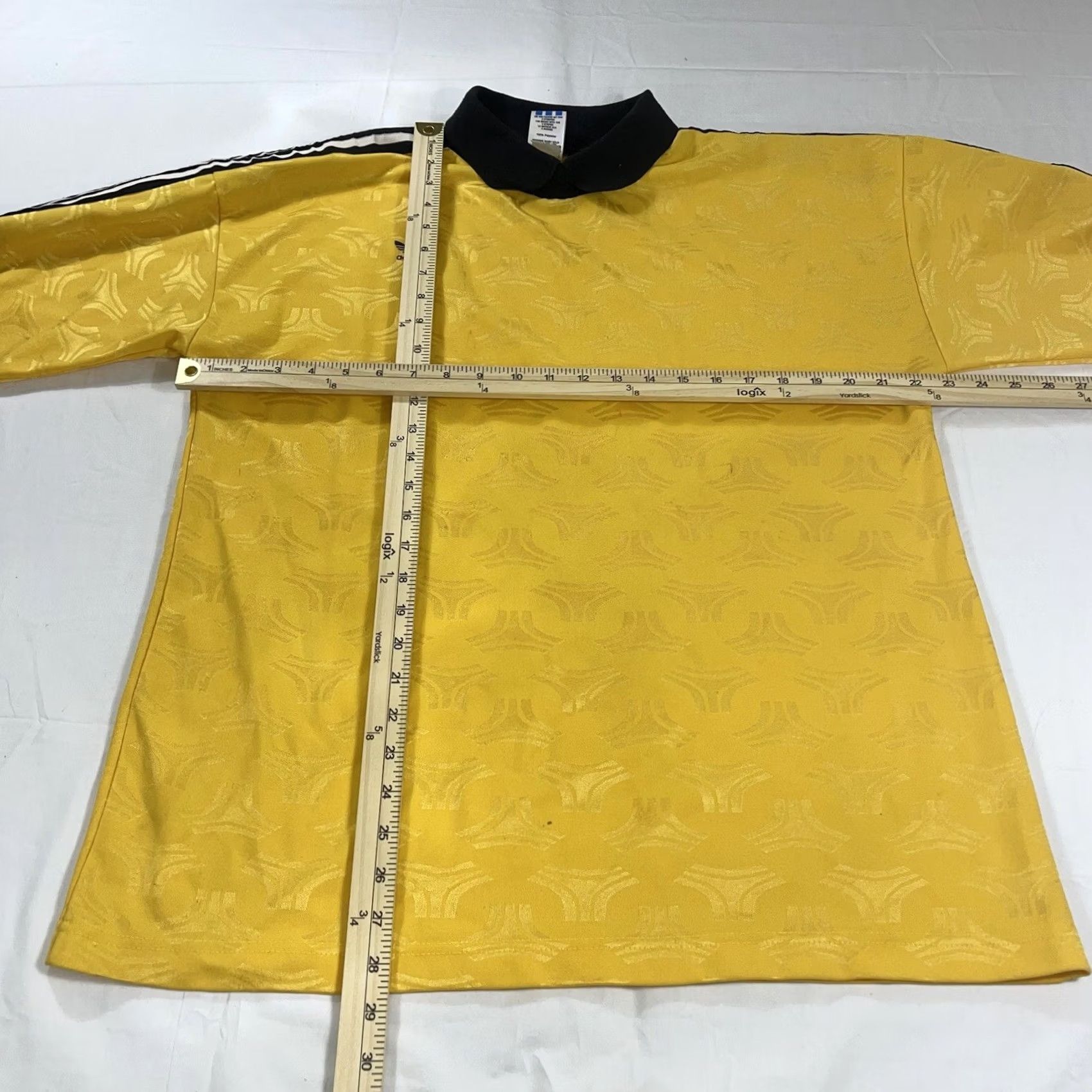 Adidas VINTAGE adidas L Goalie Jersey Polo Long Sleeve Striped 3 Stripes Logo USA Yellow Shirt Mens Soccer Polo Size US L / EU 52-54 / 3 - 3 Thumbnail