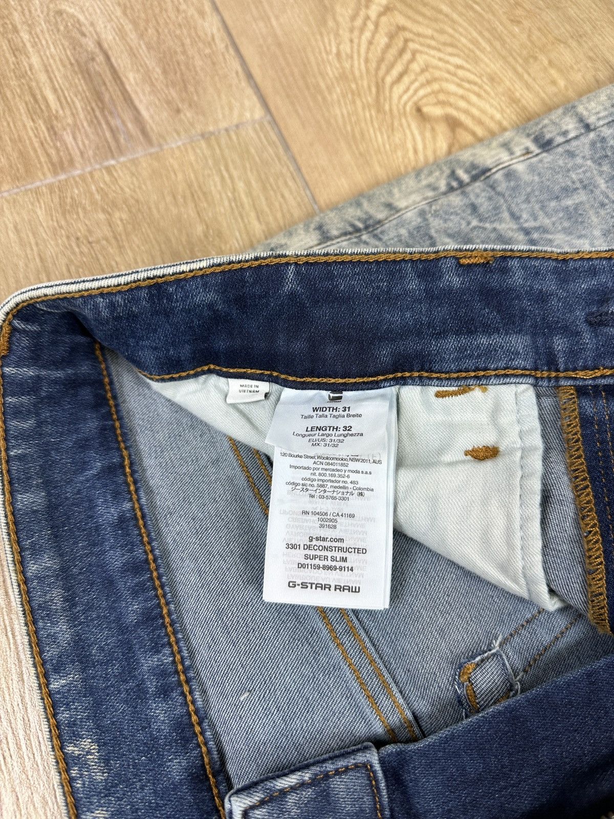 G-Star NEW🏷️ G-Star Raw 3301 Deconstructed Super Slim Denim Jeans Size US 31 - 7 Thumbnail