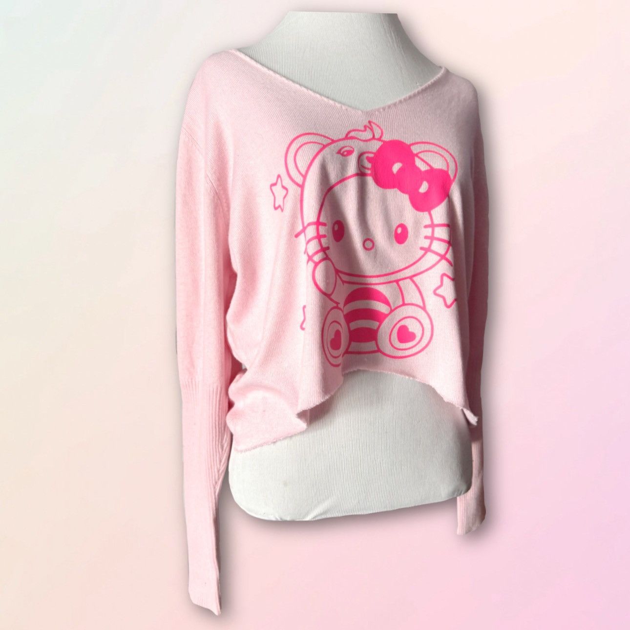 Vintage Carebear X Kitty, Vintage Oversized Cashmere Sweater Size ONE SIZE - 1 Thumbnail