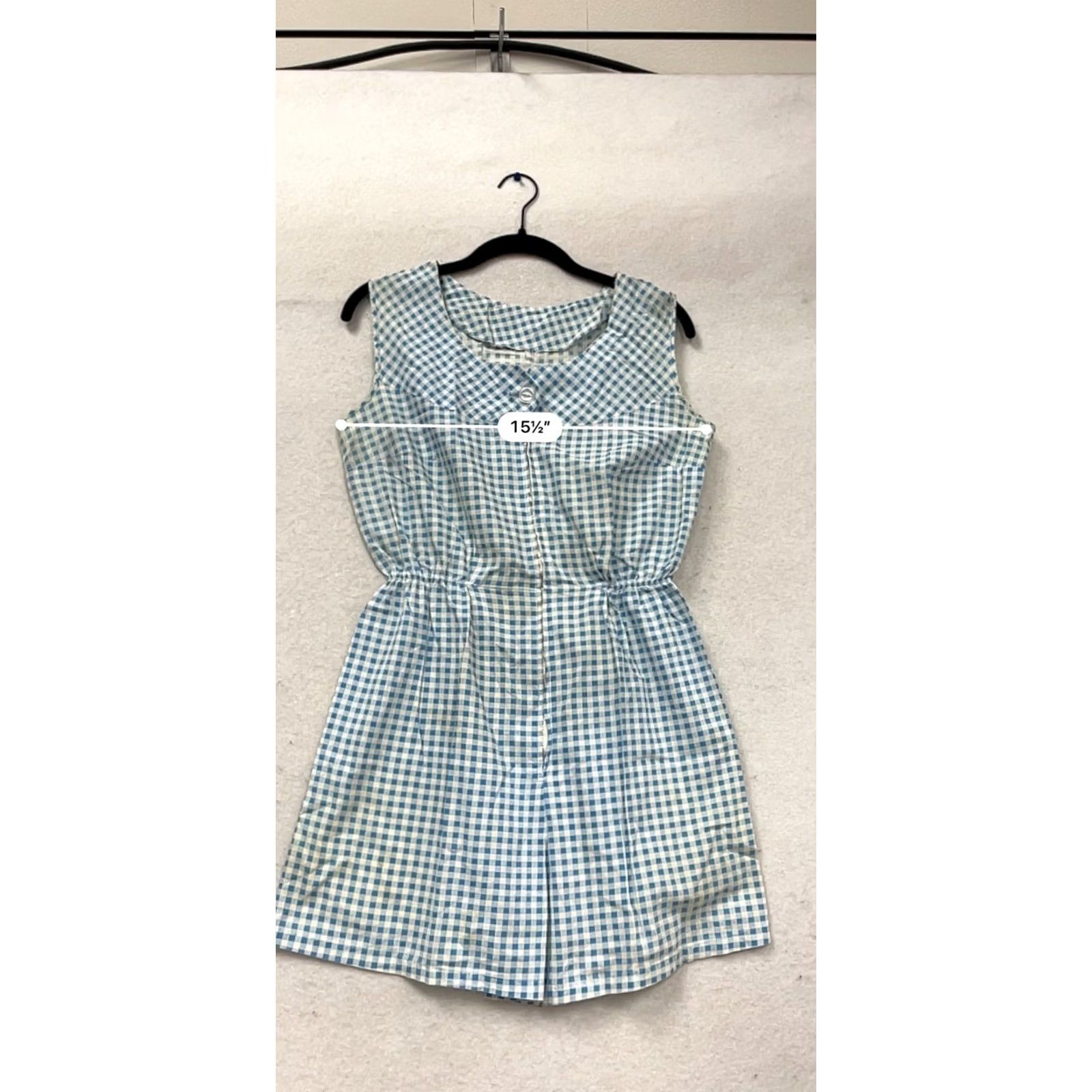 Vintage Vintage-Style Blue White Gingham Romper Womens Medium Sleeveless #638A Size 32" / US 10 / IT 46 - 7 Thumbnail
