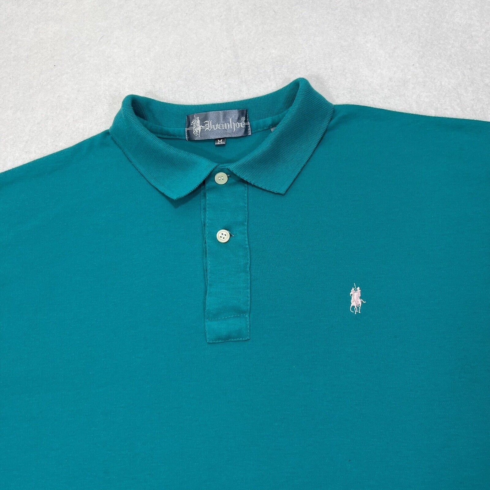 Other Ivanhoe Medium Teal Blue Polo Shirt Embroidered Logo Size US M / EU 48-50 / 2 - 2 Thumbnail