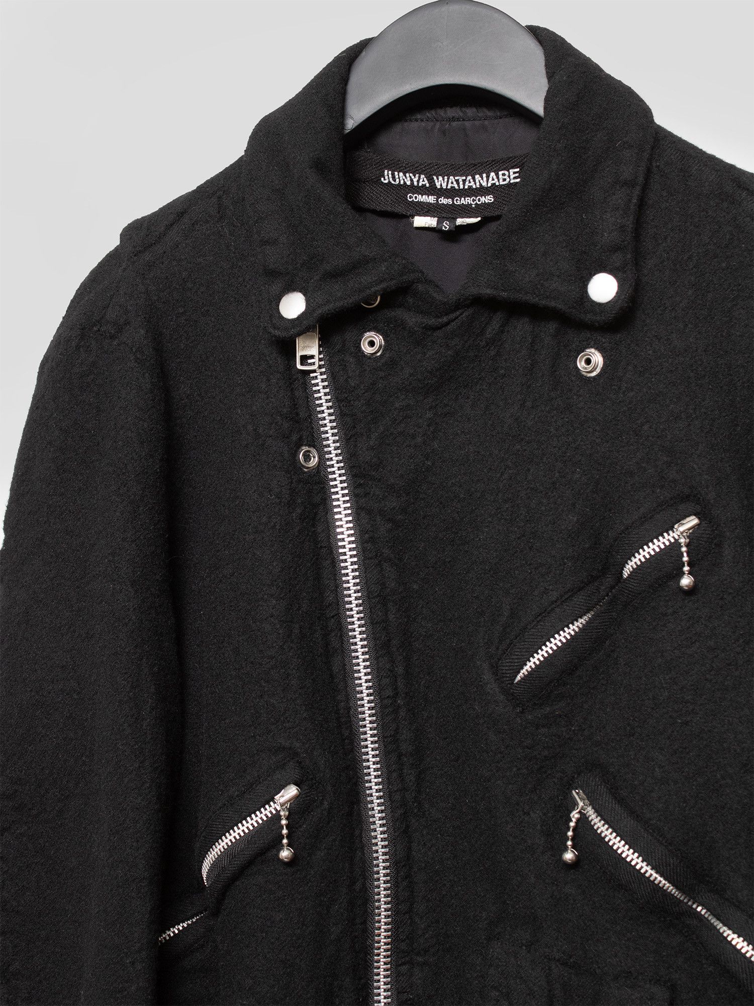 Junya Watanabe Junya Watanabe AW07 Felted Wool Biker Jacket Size US S / EU 44-46 / 1 - 7 Thumbnail