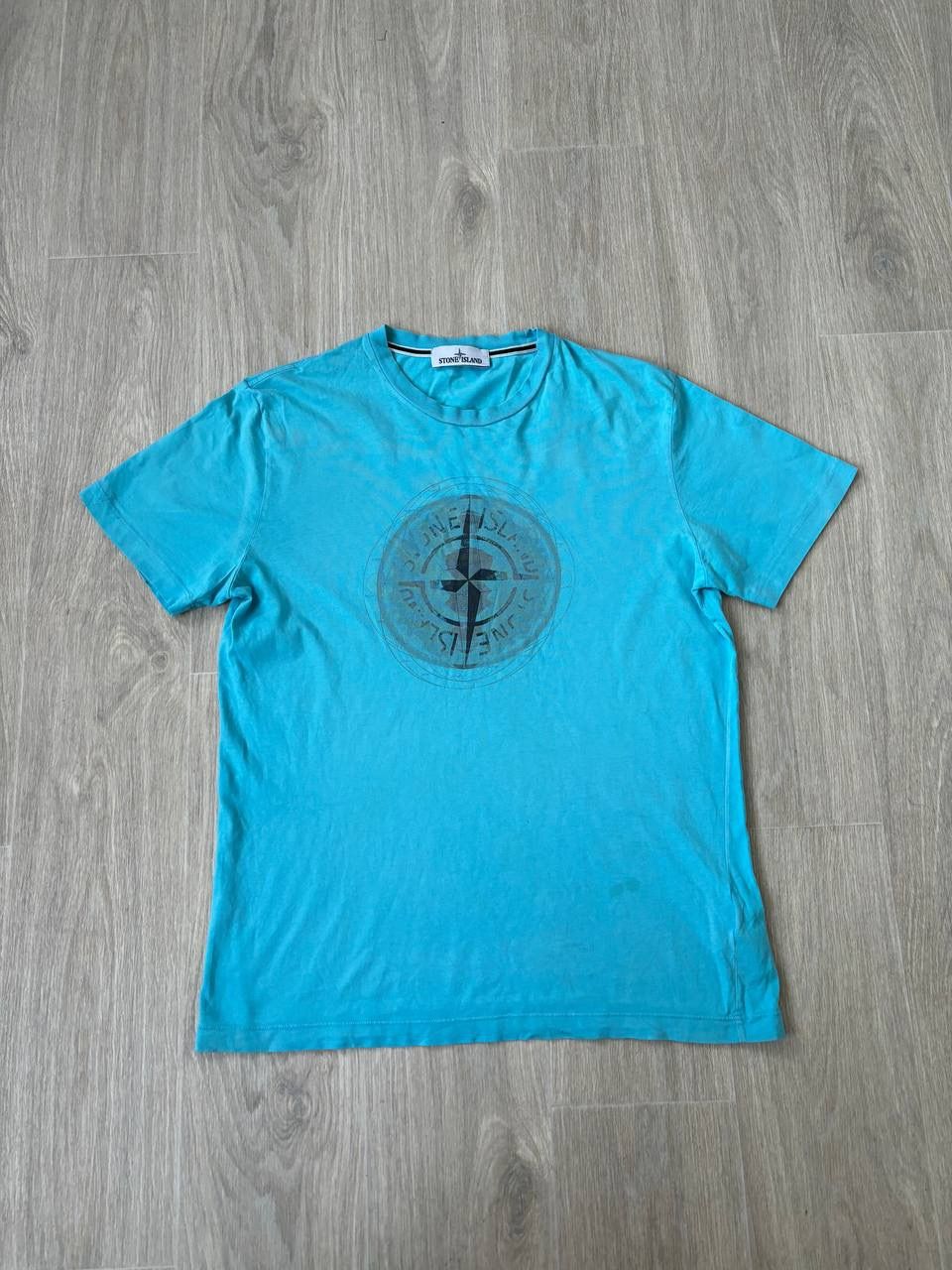 Pre-owned Stone Island Logo Print T Shirt In Blue