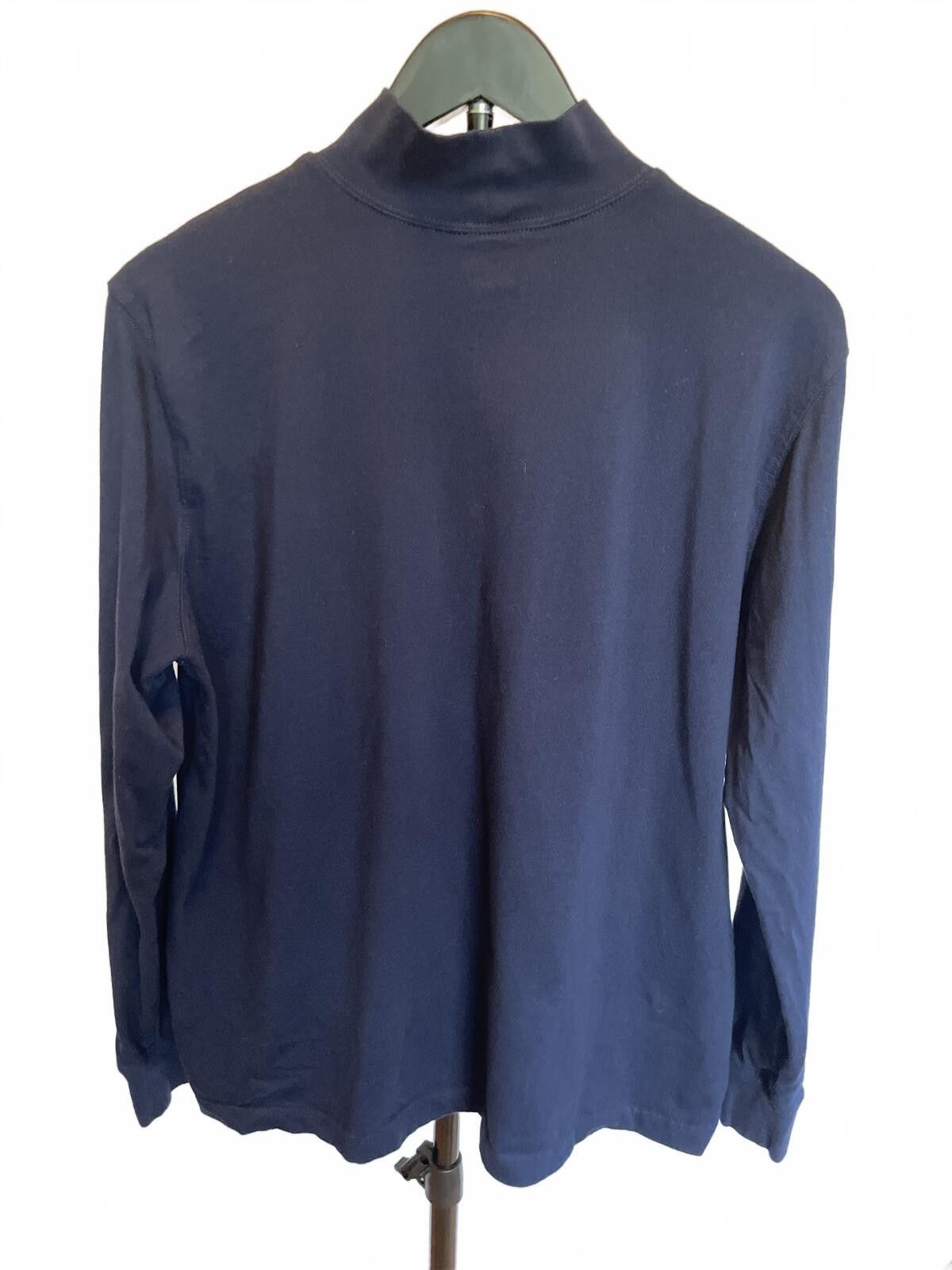 Lands' End Lands End Navy Men's Mock Turtlenecks (2) Size Large Size US L / EU 52-54 / 3 - 8 Thumbnail