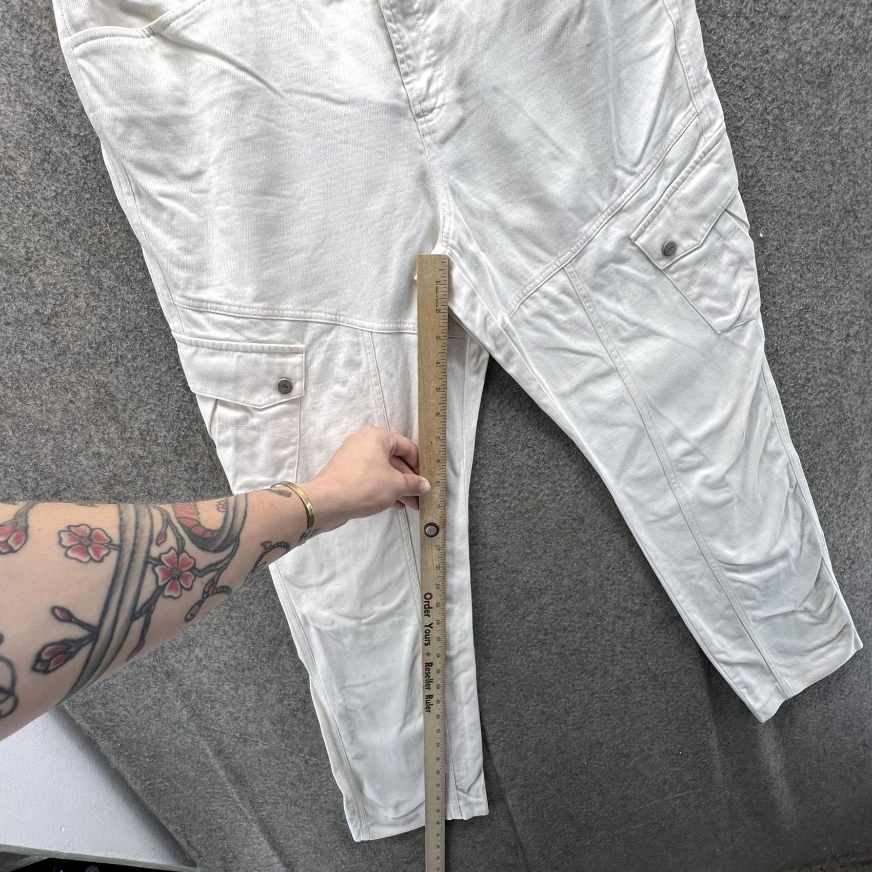 Ralph Lauren Lauren Ralph Lauren Pants Womens 14 White Cargo Straight Leg Twill Casual Size 36" / US 14 / IT 50 - 4 Thumbnail