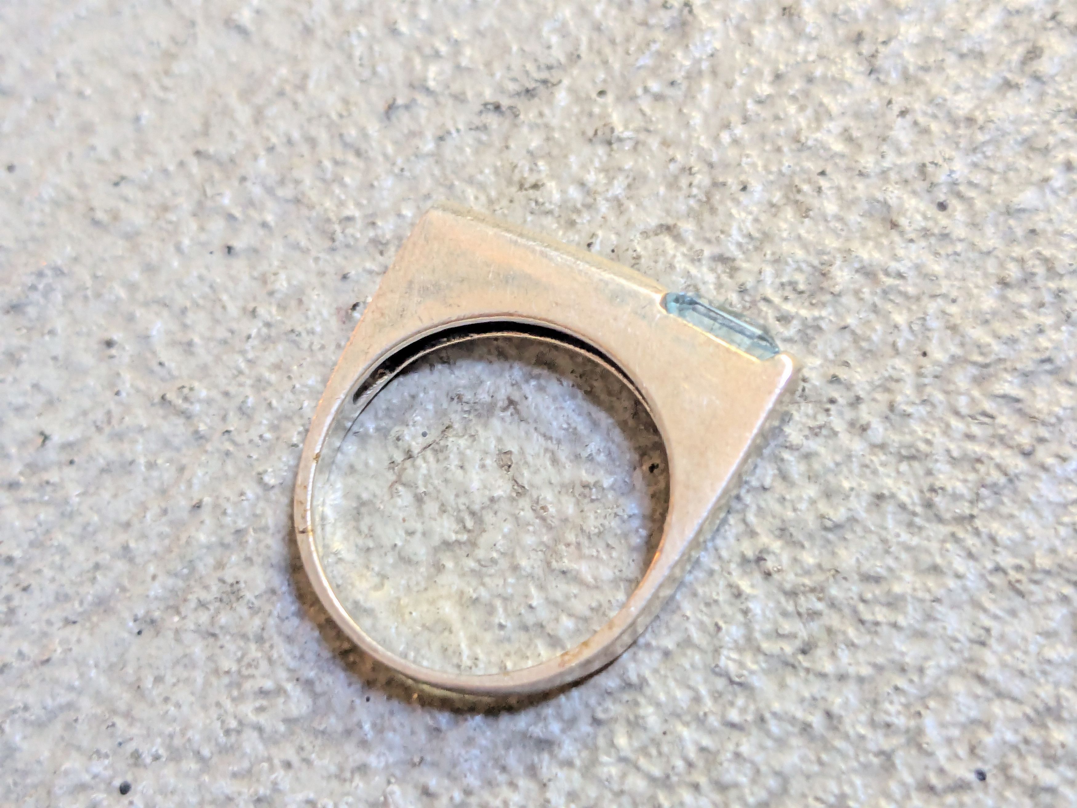 Vintage Vintage Sterling Silver Ring Blue Topaz 6 Band Modern Size ONE SIZE - 2 Thumbnail