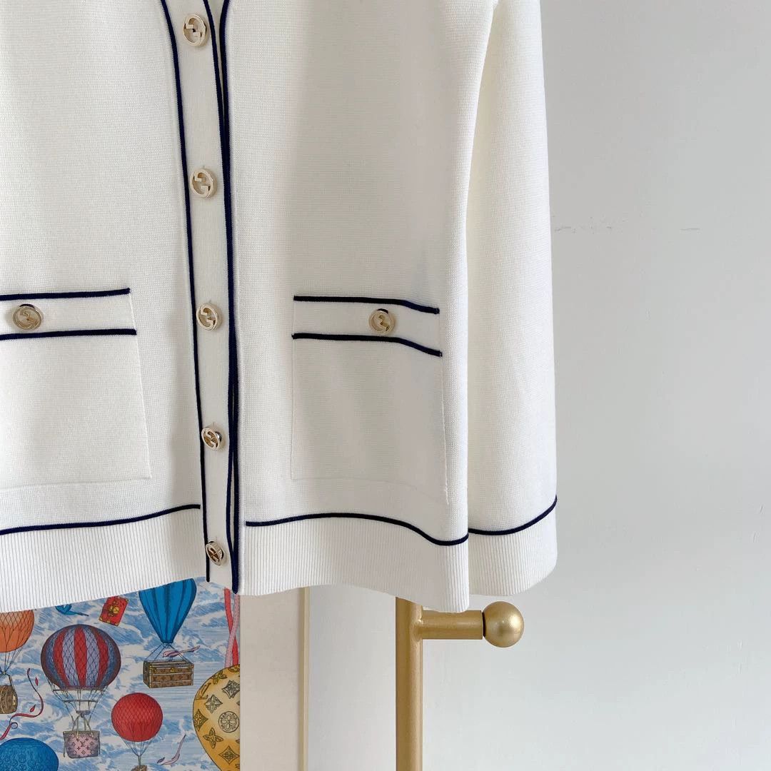 Gucci Gucci White Knit Cardigan S Size S / US 4 / IT 40 - 4 Thumbnail