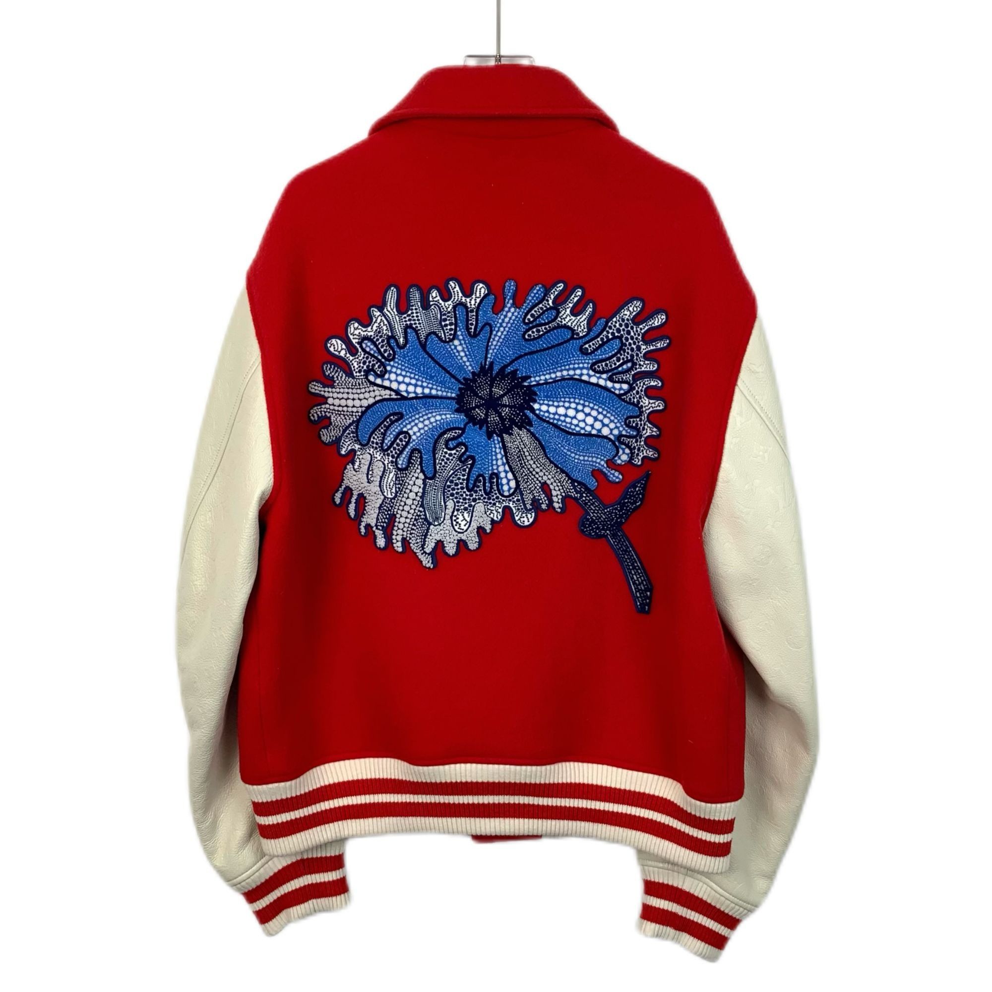Louis Vuitton Louis Vuitton Red & White Varsity Jacket With Blue Embroider Size US M / EU 48-50 / 2 - 2 Thumbnail