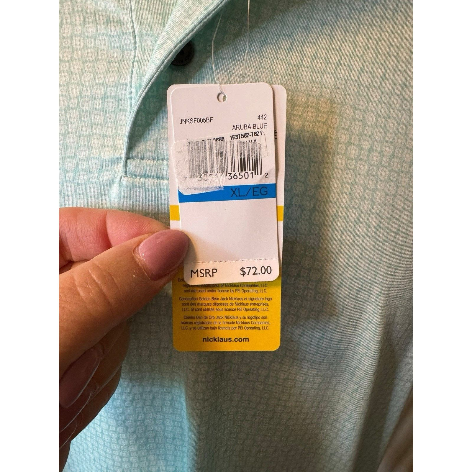 Other Jack Nicklaus NEW Aruba Blue Polo Shirt Collared Size US XL / EU 56 / 4 - 9 Thumbnail