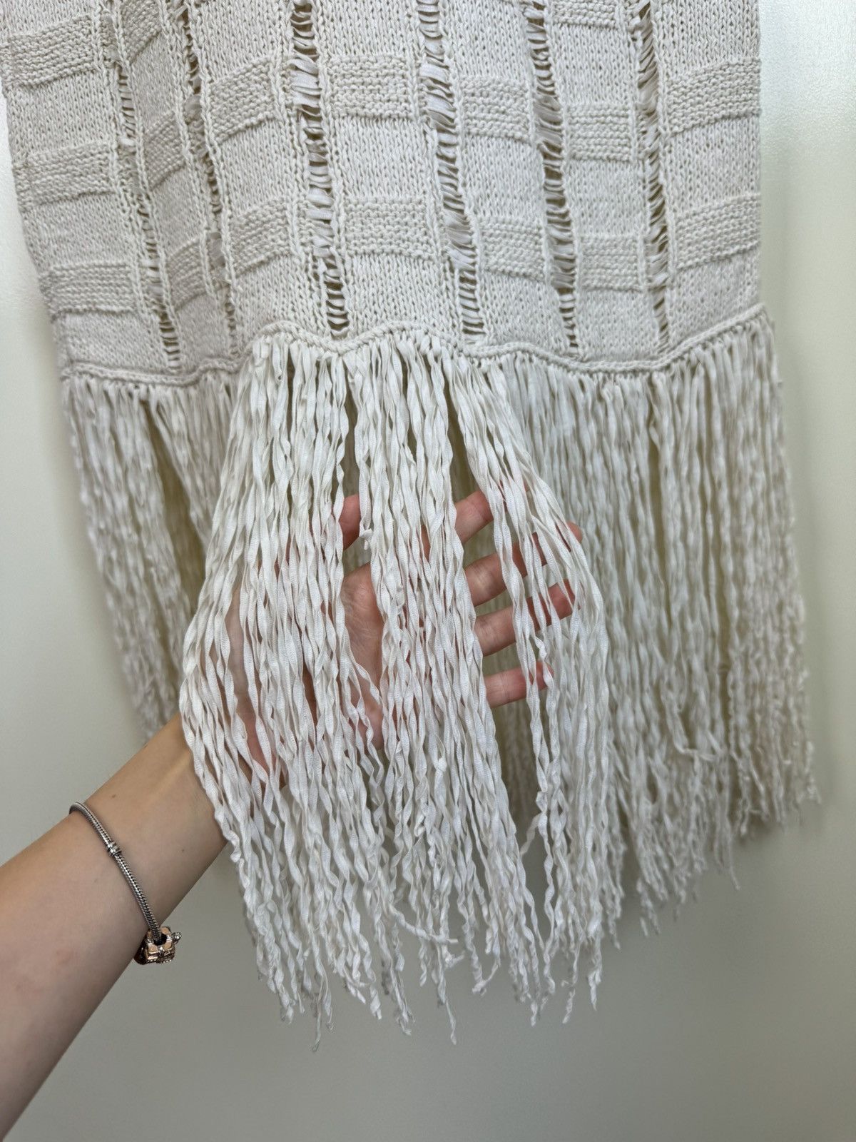 REMAIN Birger Christensen Remain cotton crochet knit fringe tassels maxi dress summer Size L / US 10 / IT 46 - 5 Thumbnail