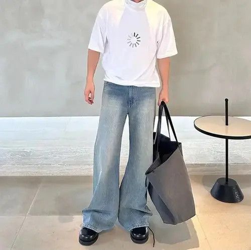 Designer × Japanese Brand × Jean Y2K Straight Baggy Vintage Blue Jean Size US 32 / EU 48 - 1 Thumbnail