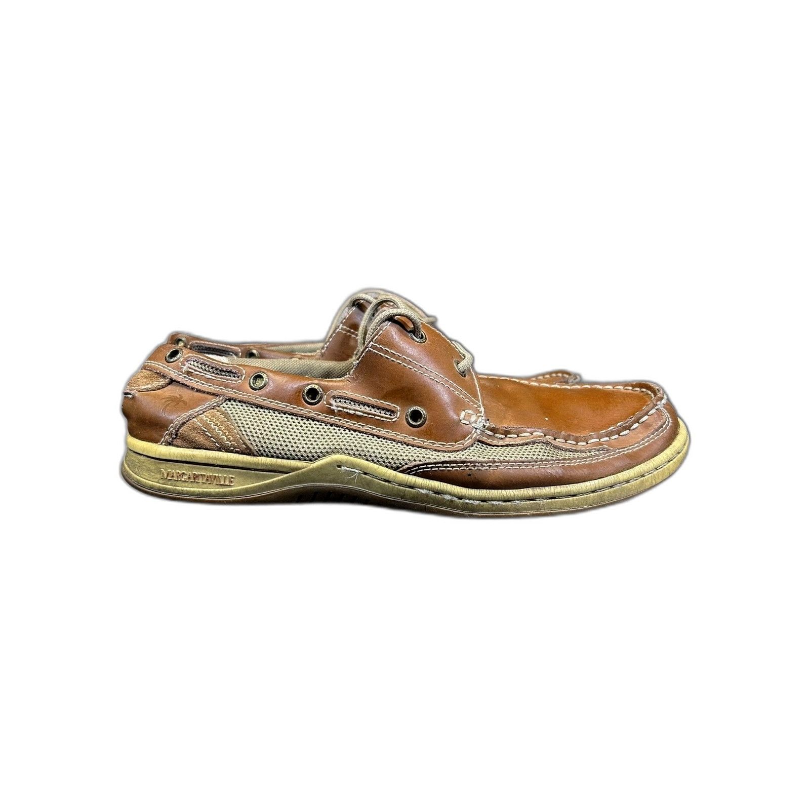 Vintage Margaritaville Anchor Brown Leather Lace Up Slip-On Boat Sho Size US 12 / EU 45 - 1 Thumbnail