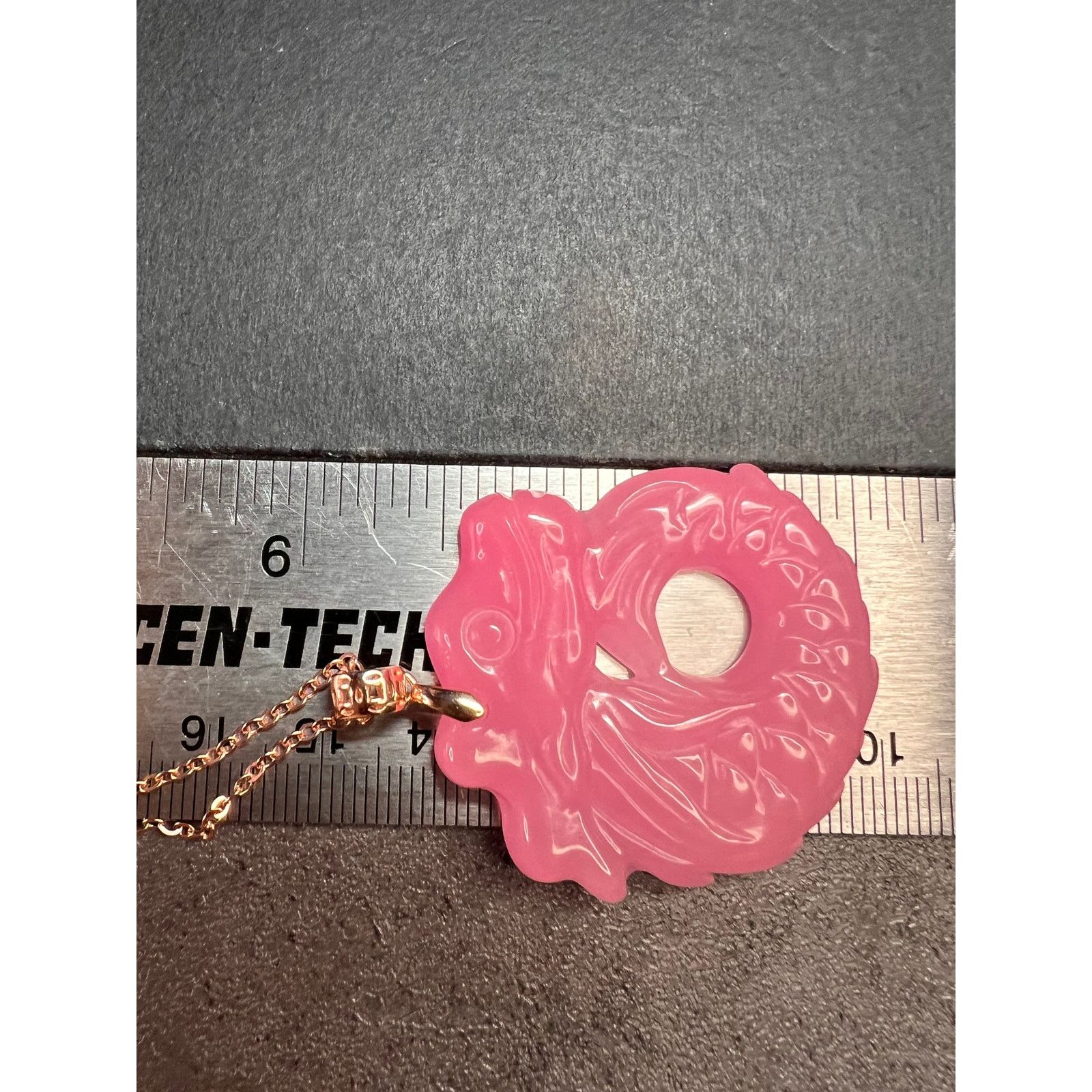 Other NEW Pink jade dragon pendant necklace in gold 925 silver Size ONE SIZE - 8 Thumbnail