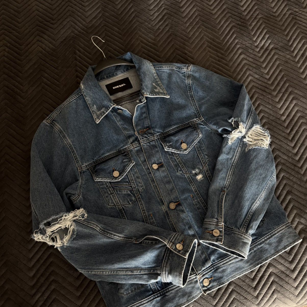 Diesel Rare Diesel D-Robyn Distressed Elbows Denim Jacket M Size US M / EU 48-50 / 2 - 5 Thumbnail
