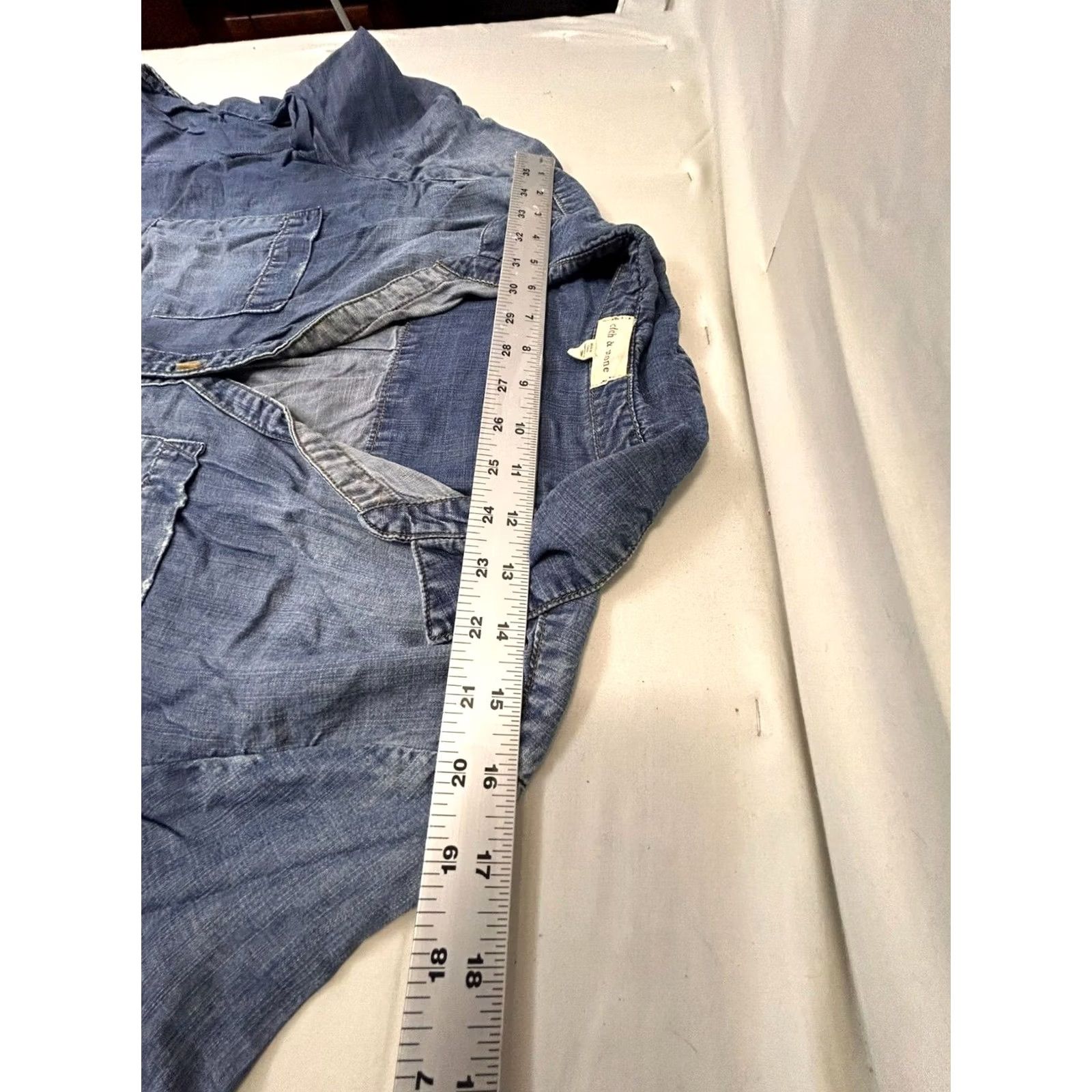 CLOT Cloth & Stone Womens Blue Chambray Button Down Dress Shirt Dress M Size M / US 6-8 / IT 42-44 - 4 Thumbnail