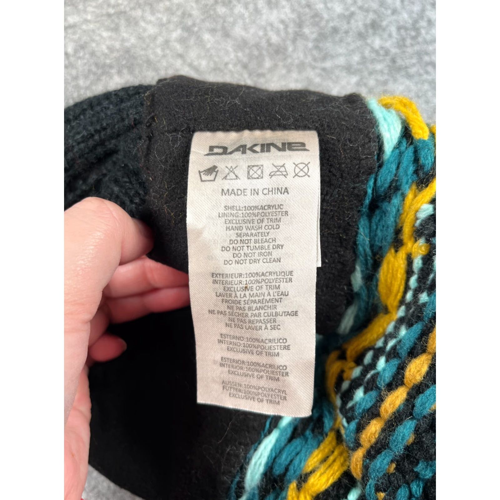 Dakine DAKINE Beanie Adult One Size Black Knit Fair Isle Acrylic Pom Hat Winter Women Mens Unisex Ski Theme Size ONE SIZE - 8 Thumbnail