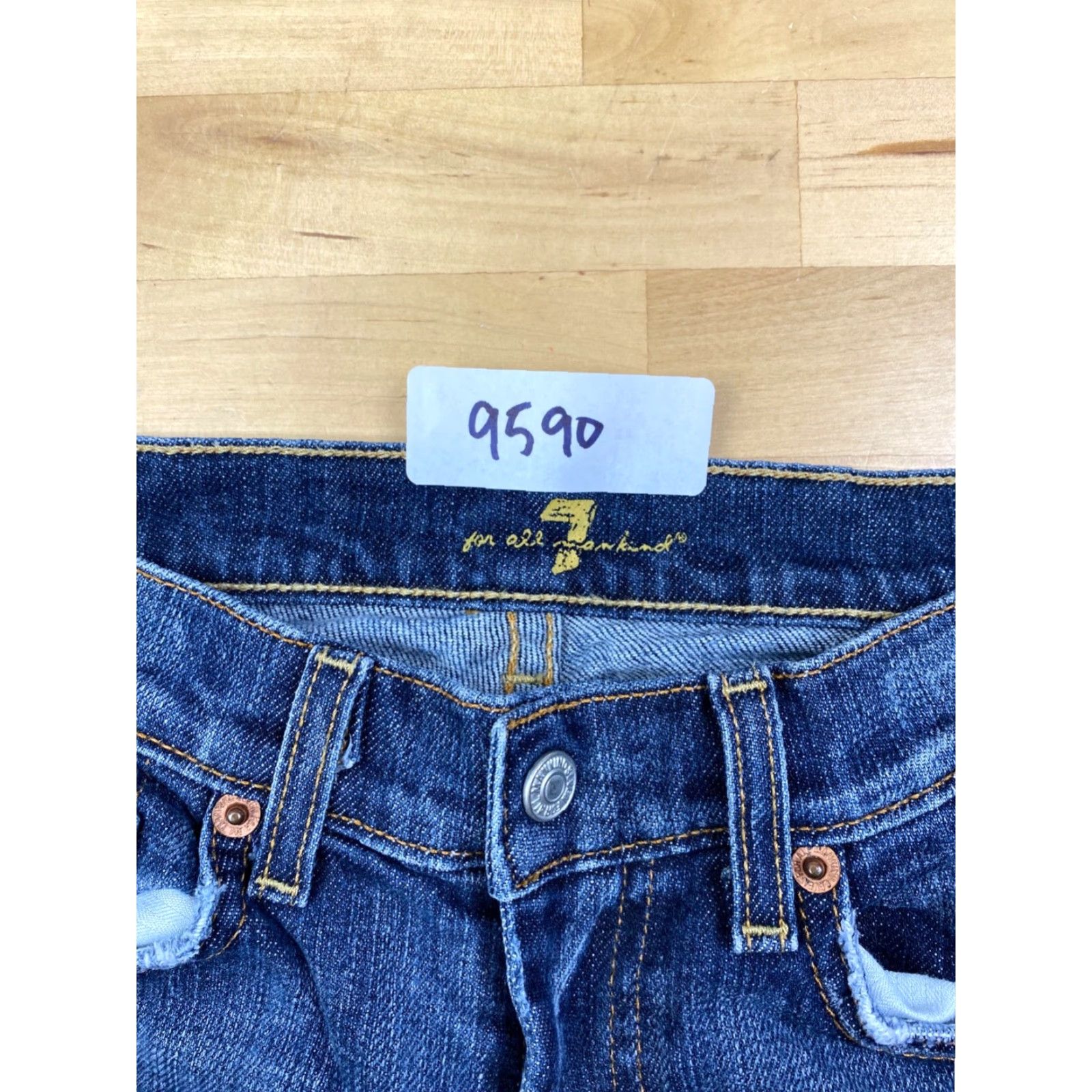 7 For All Mankind VINTAGE 7 for all Mankind Jeans Women 12 Blue Dark Wash A Pocket Bootcut Denim Size 34" / US 12 / IT 48 - 3 Thumbnail