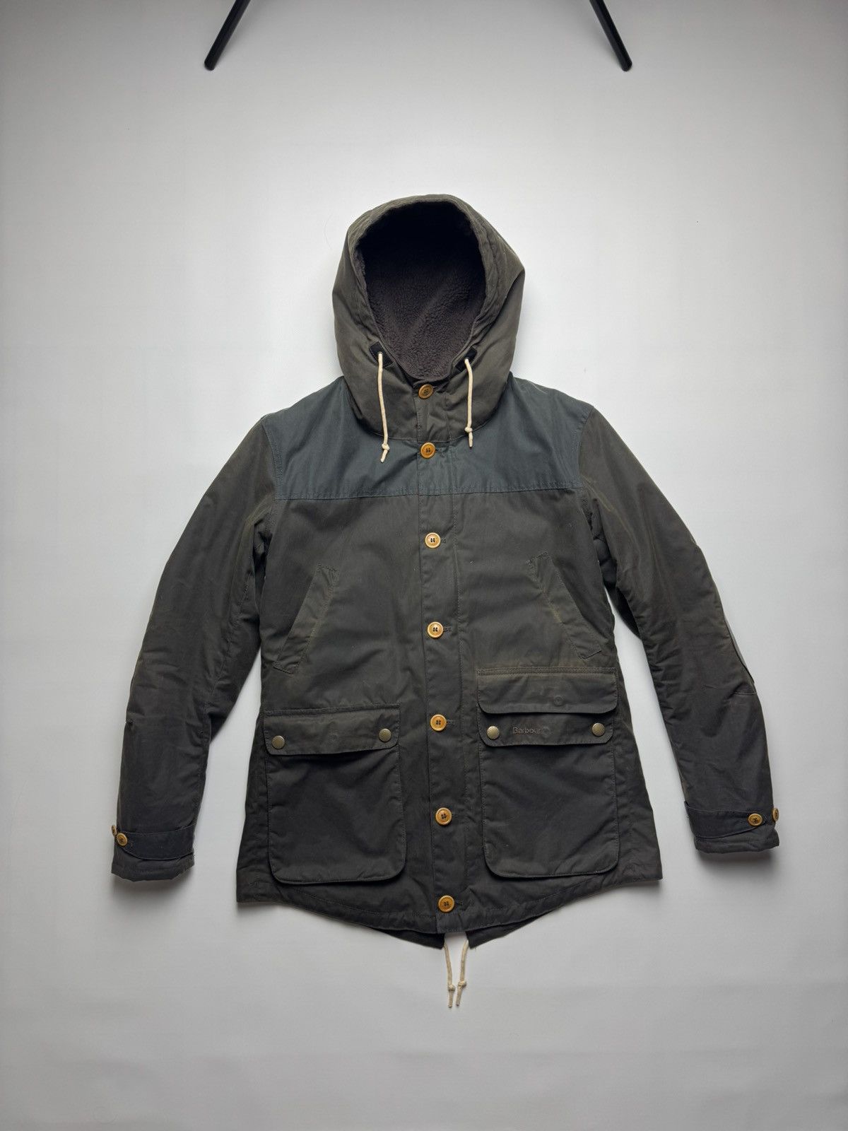 Barbour Barbour Oural Waxed Cotton Parka Jacket with Leather Patches Size US M / EU 48-50 / 2 - 2 Thumbnail